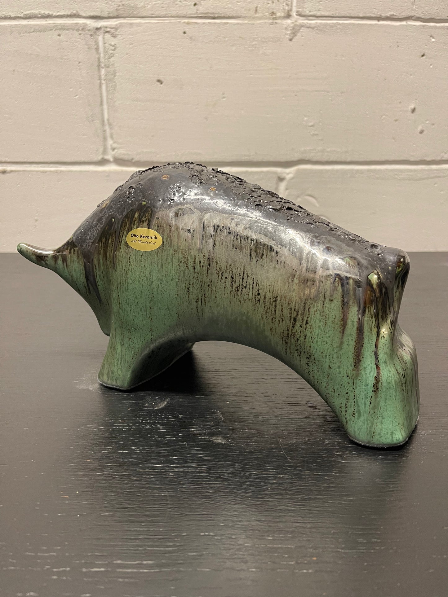 Otto Keramik Ceramic Bull West German Pottery Fat Lava