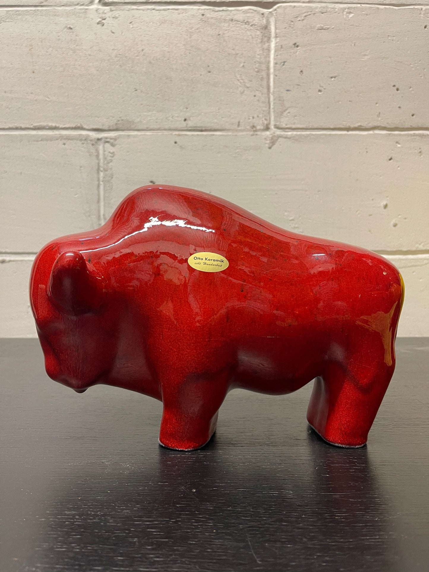 Otto Keramik Ceramic Bull West German Pottery Fat Lava