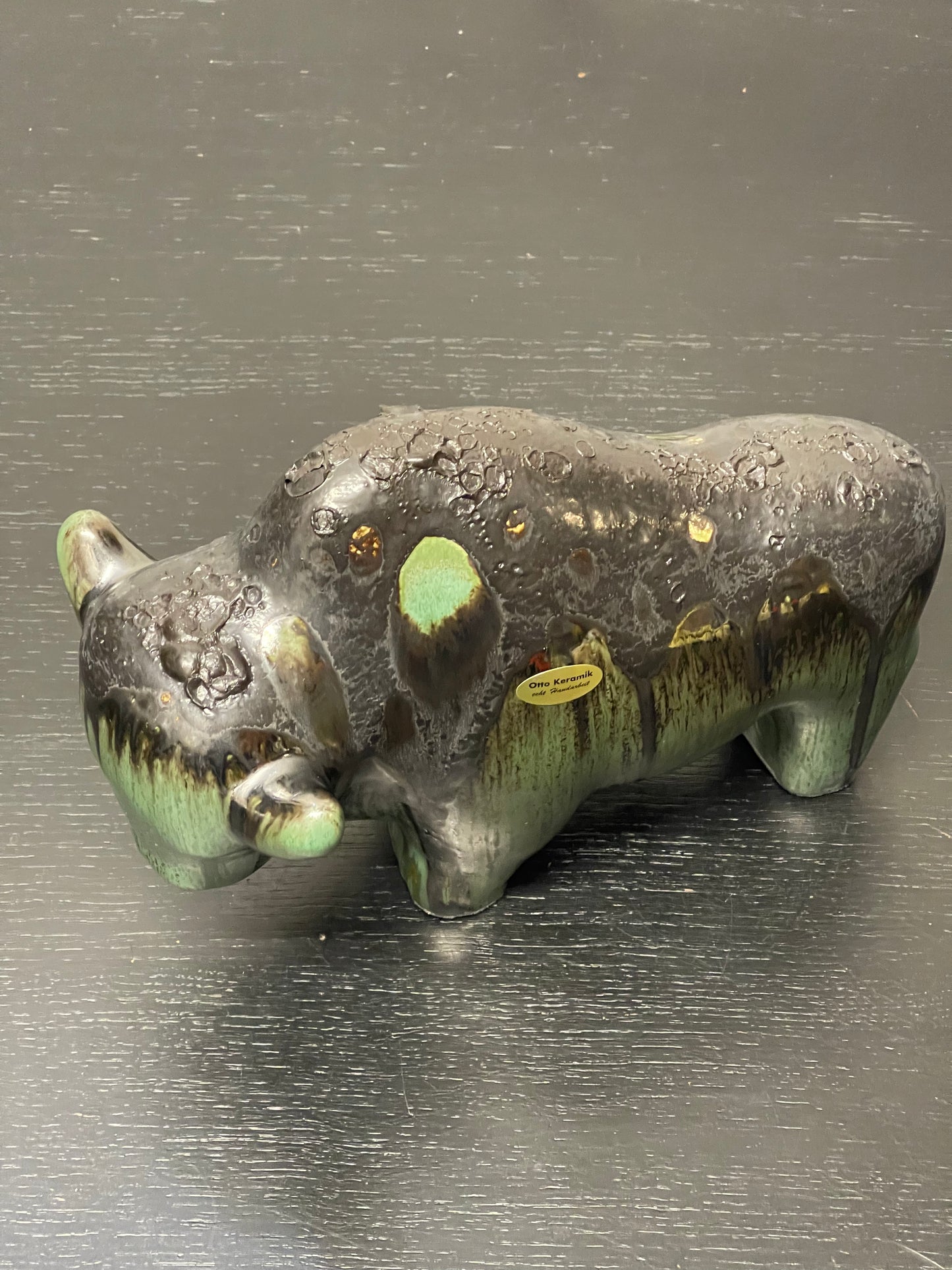 Otto Keramik Ceramic Bull West German Pottery Fat Lava