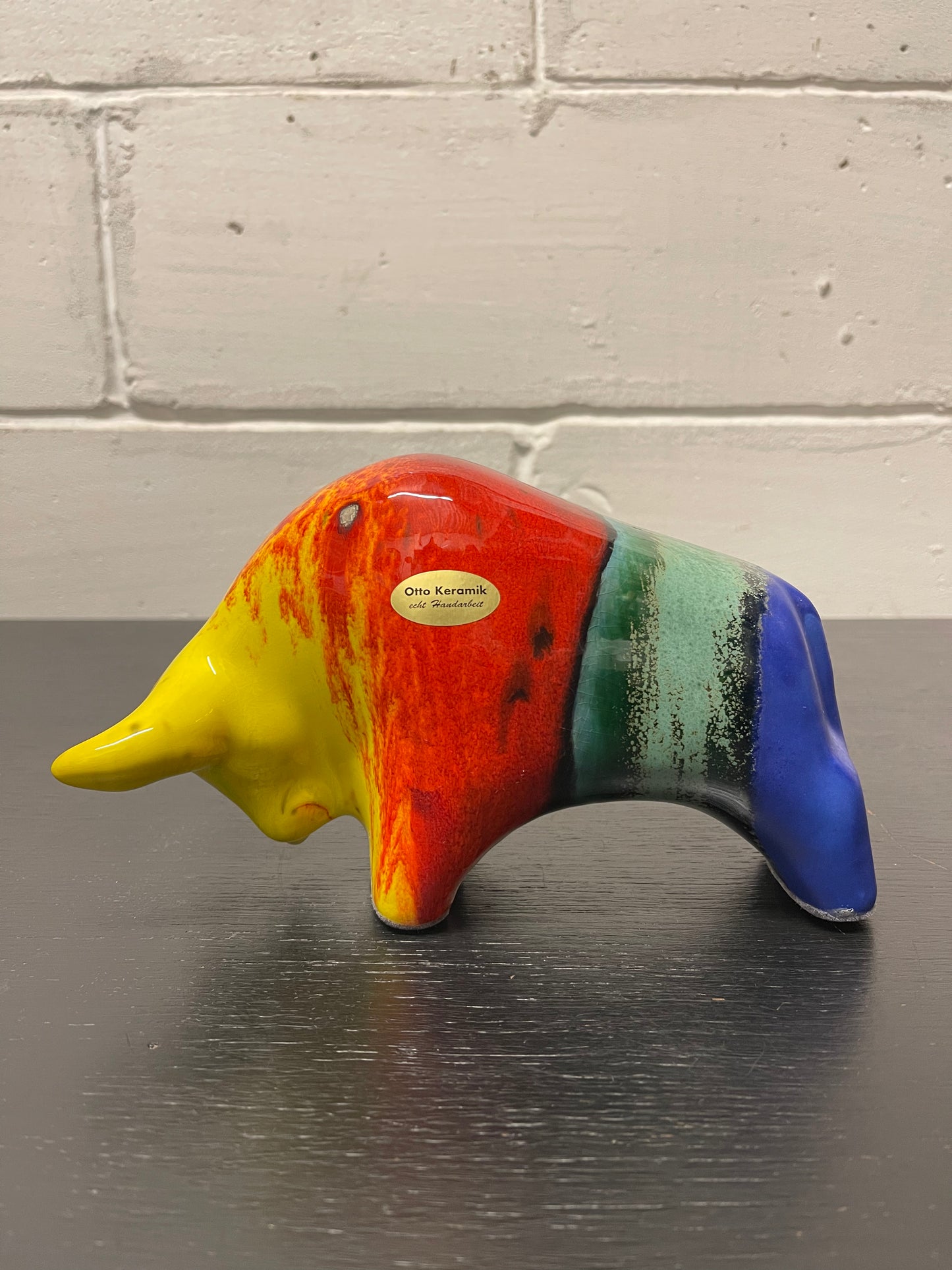 Otto Keramik Ceramic Bull West German Pottery Fat Lava