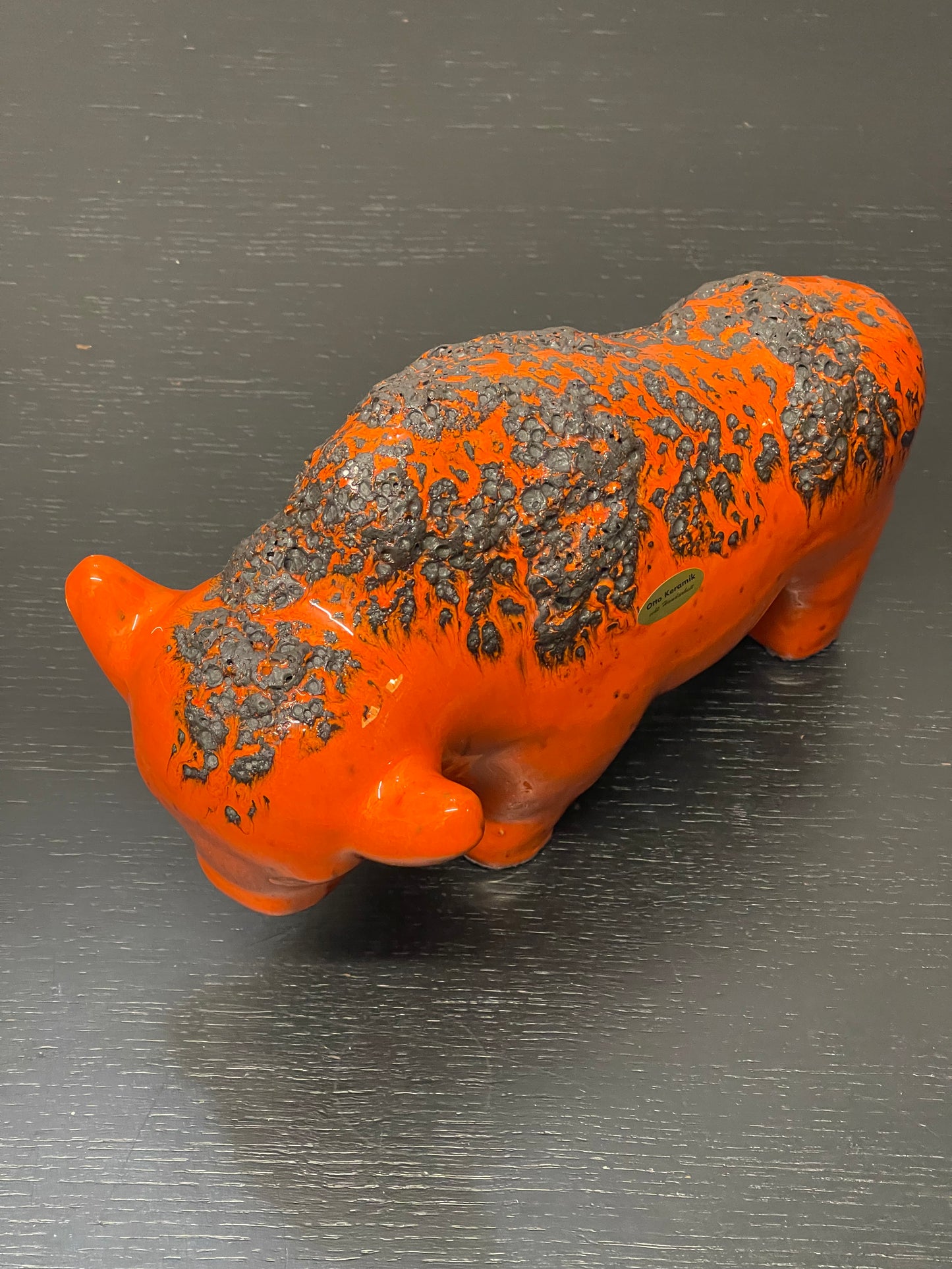 Otto Keramik Ceramic Bull West German Pottery Fat Lava