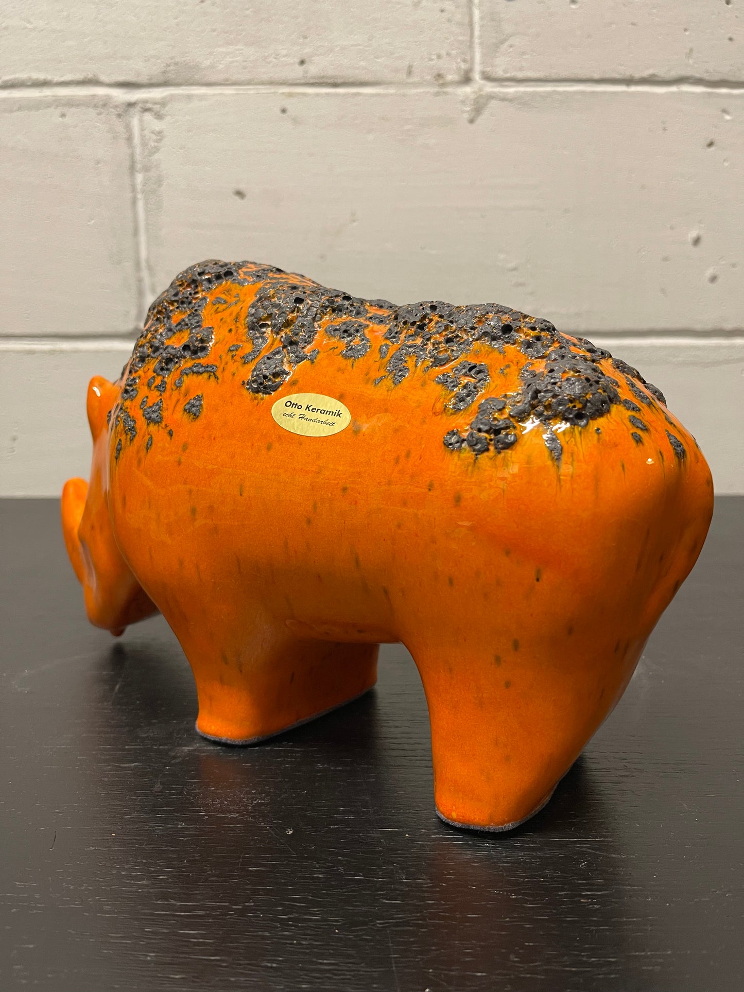 Exclusive Otto Keramik Ceramic Rhino West German Pottery Fat Lava
