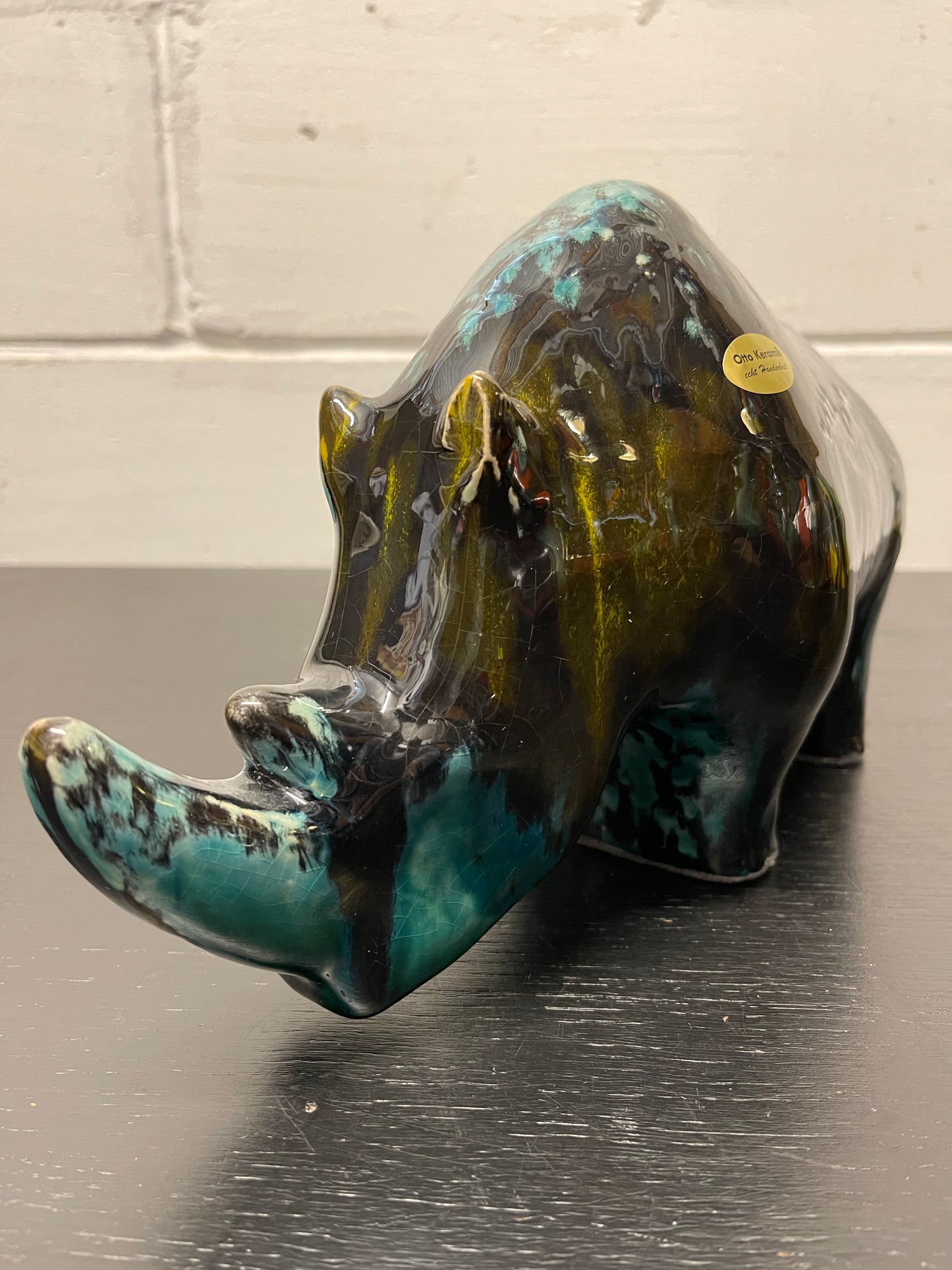 Exclusive Otto Keramik Ceramic Rhino West German Pottery Fat Lava