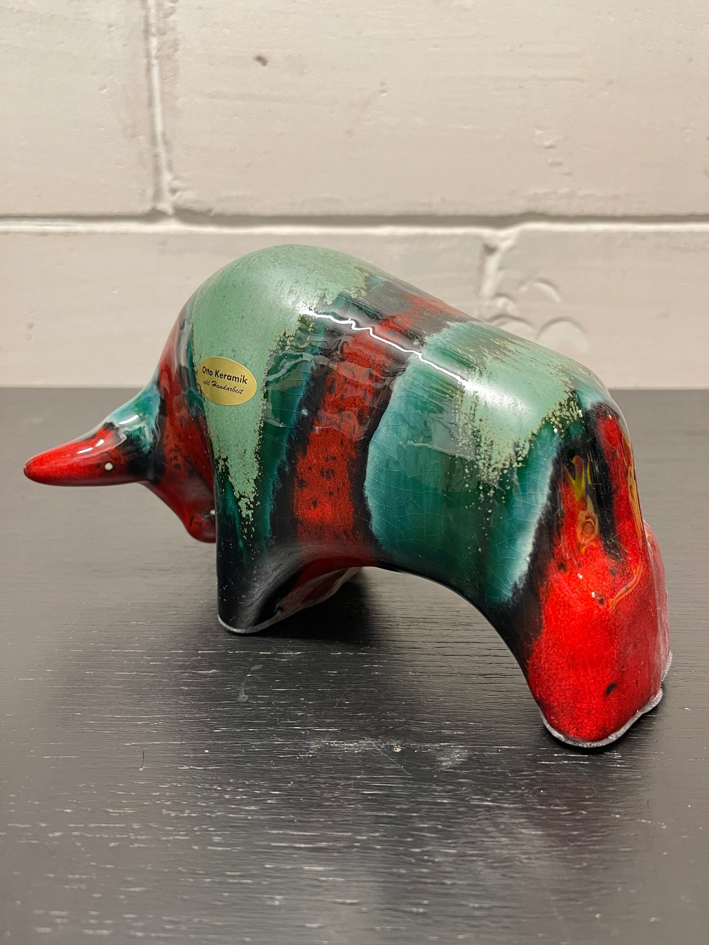 Otto Keramik Ceramic Bull West German Pottery Fat Lava