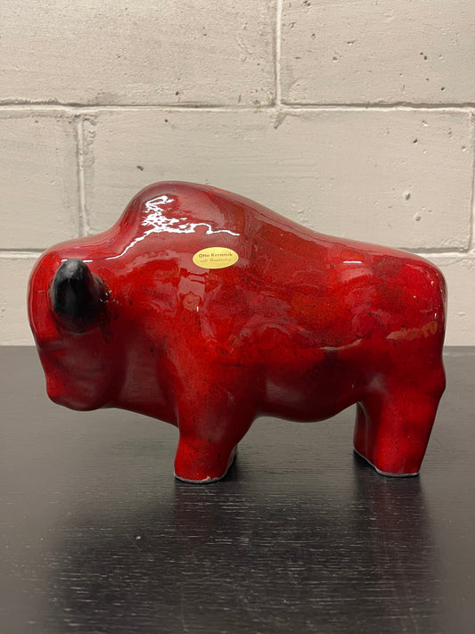 Otto Keramik Ceramic Bull West German Pottery Fat Lava