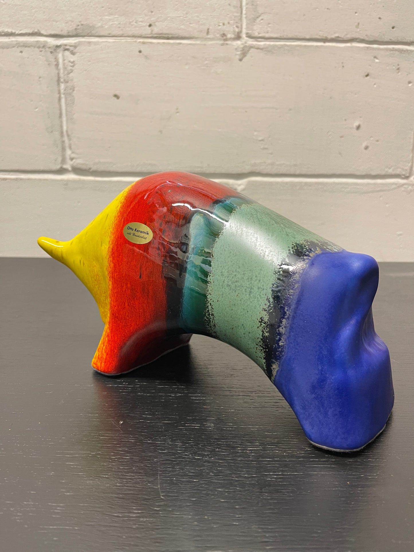 Otto Keramik Ceramic Bull West German Pottery Fat Lava