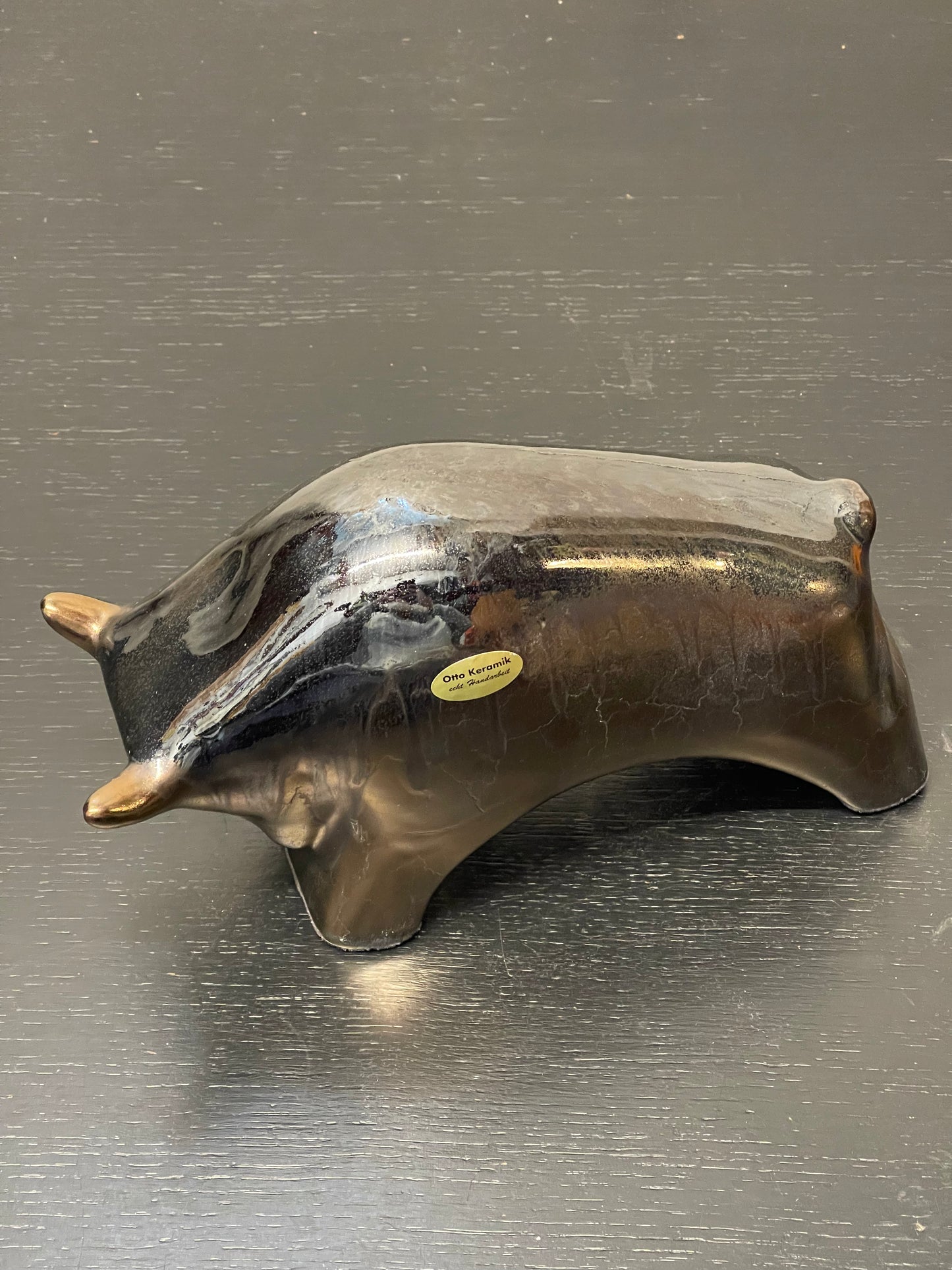 Otto Keramik Ceramic Bull West German Pottery Fat Lava