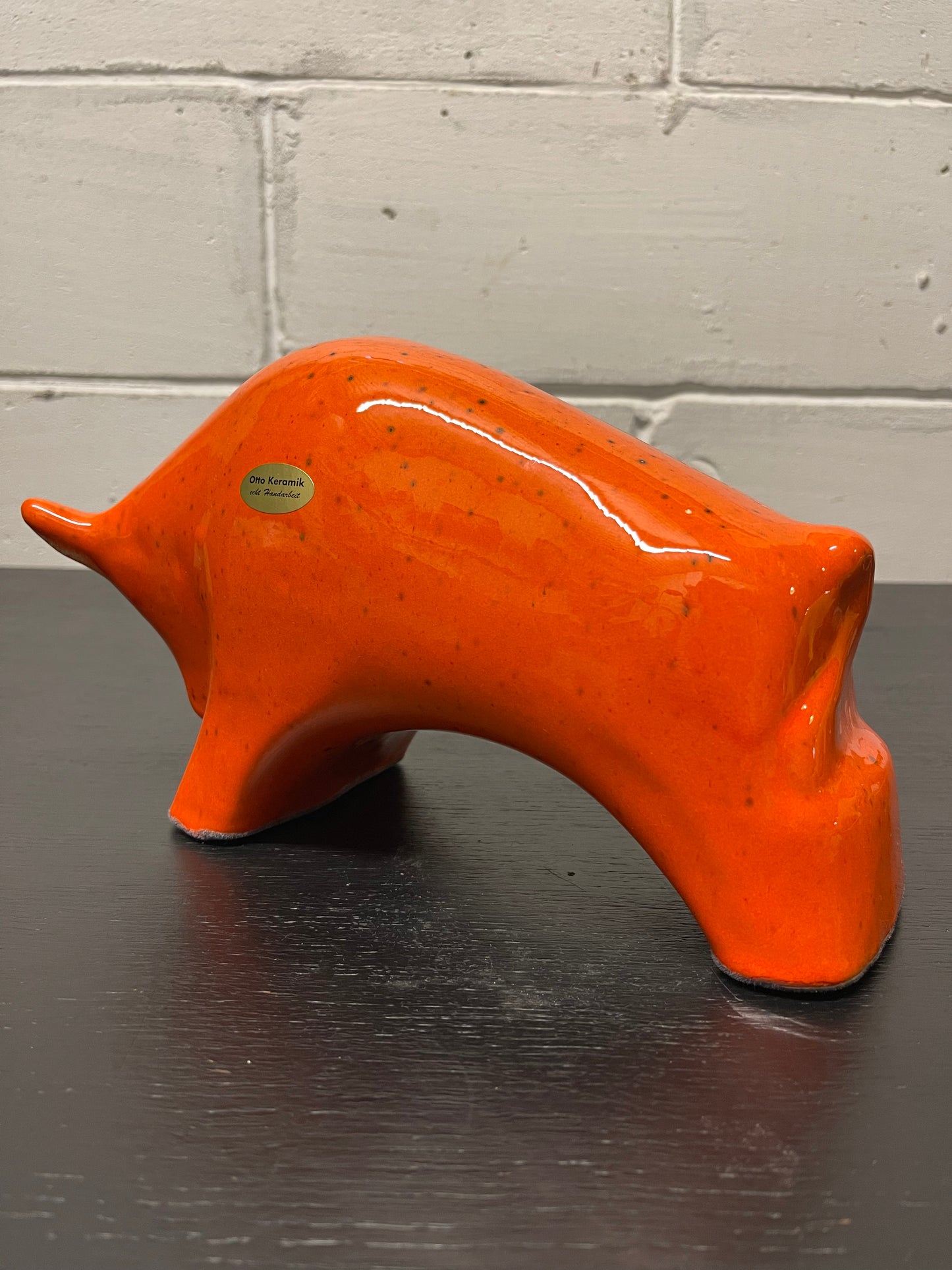 Otto Keramik Ceramic Bull West German Pottery Fat Lava