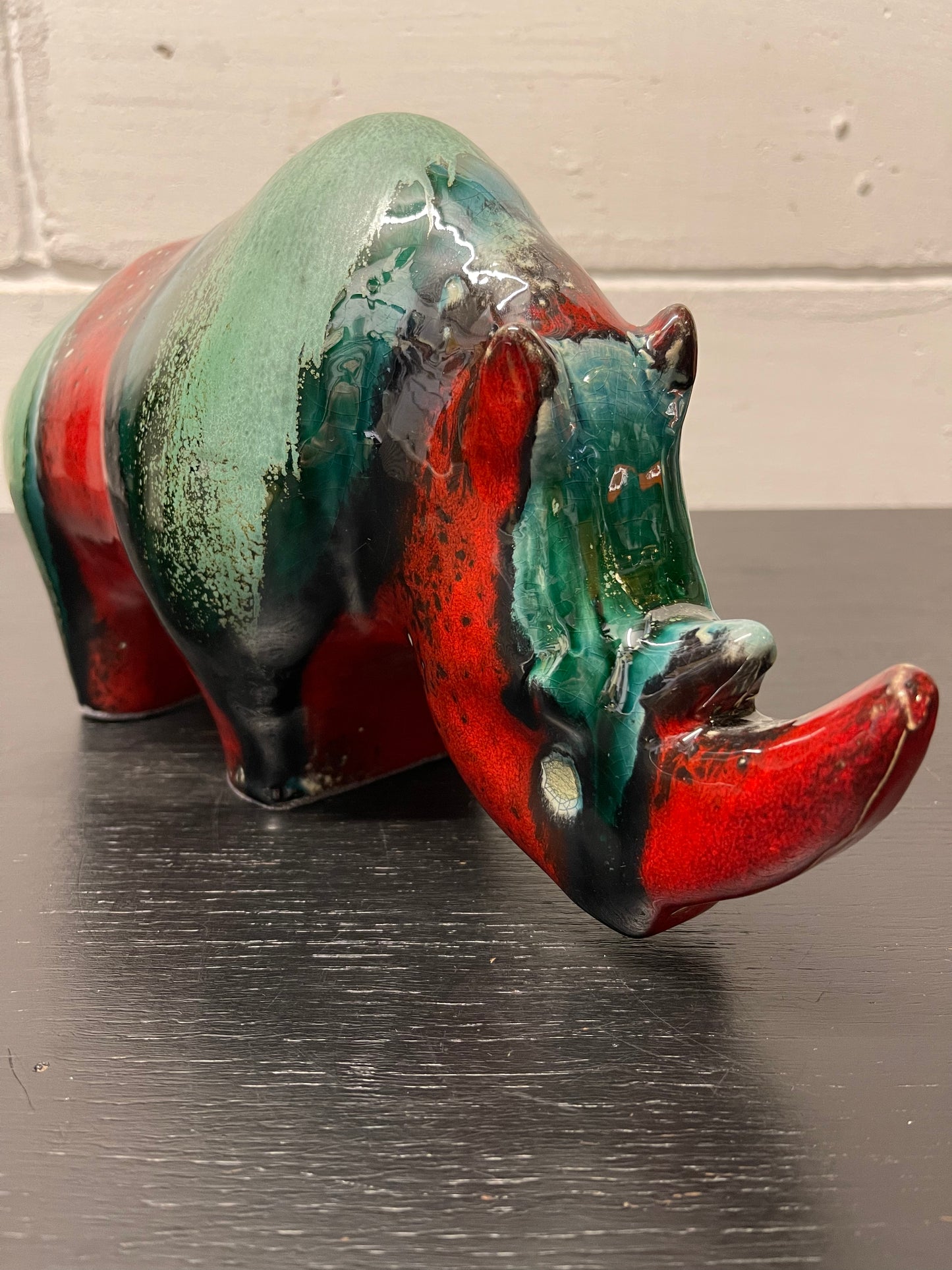 Exclusive Otto Keramik Ceramic Rhino West German Pottery Fat Lava
