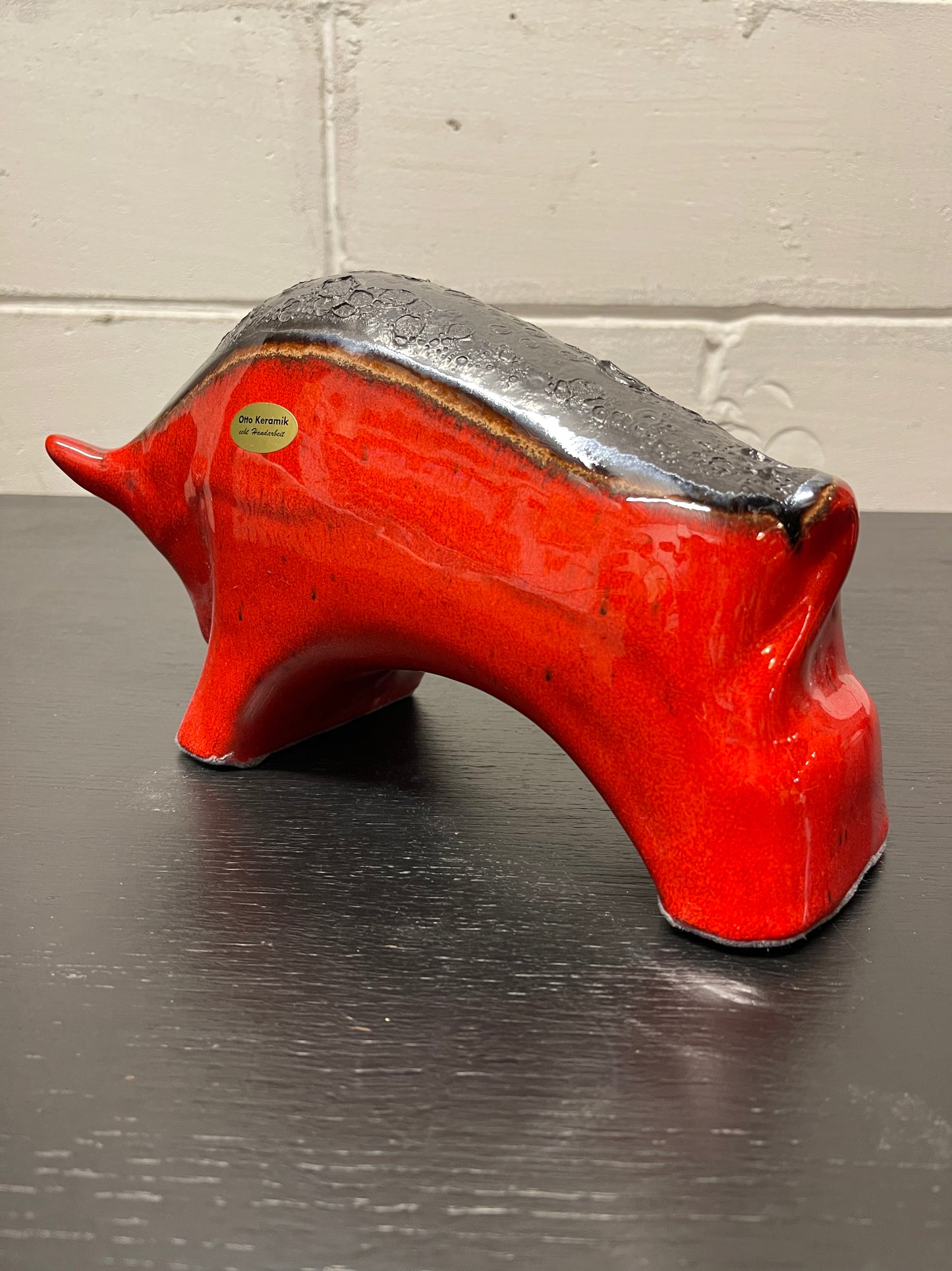 Otto Keramik Ceramic Bull West German Pottery Fat Lava