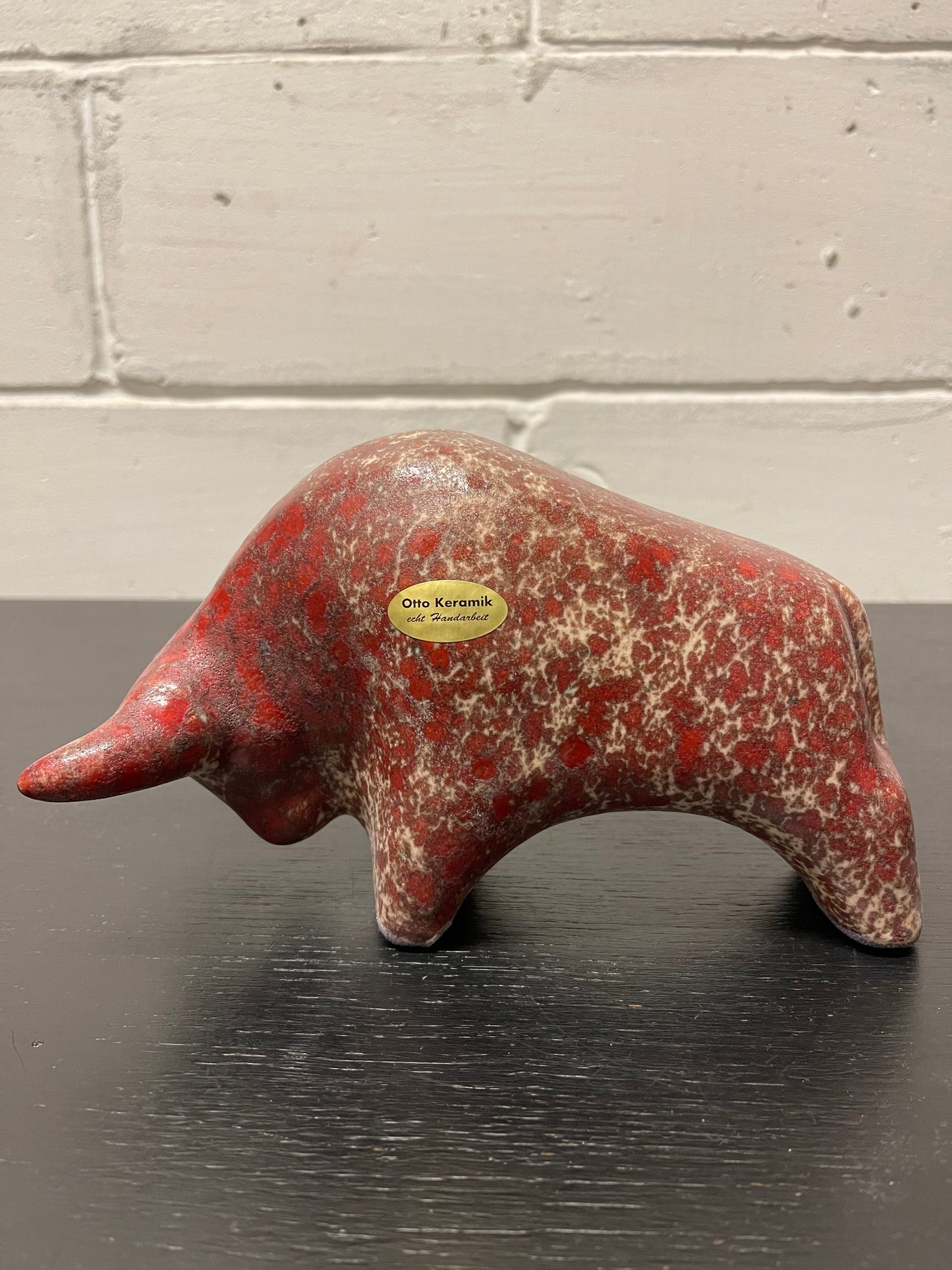 Otto Keramik Ceramic Bull West German Pottery Fat Lava