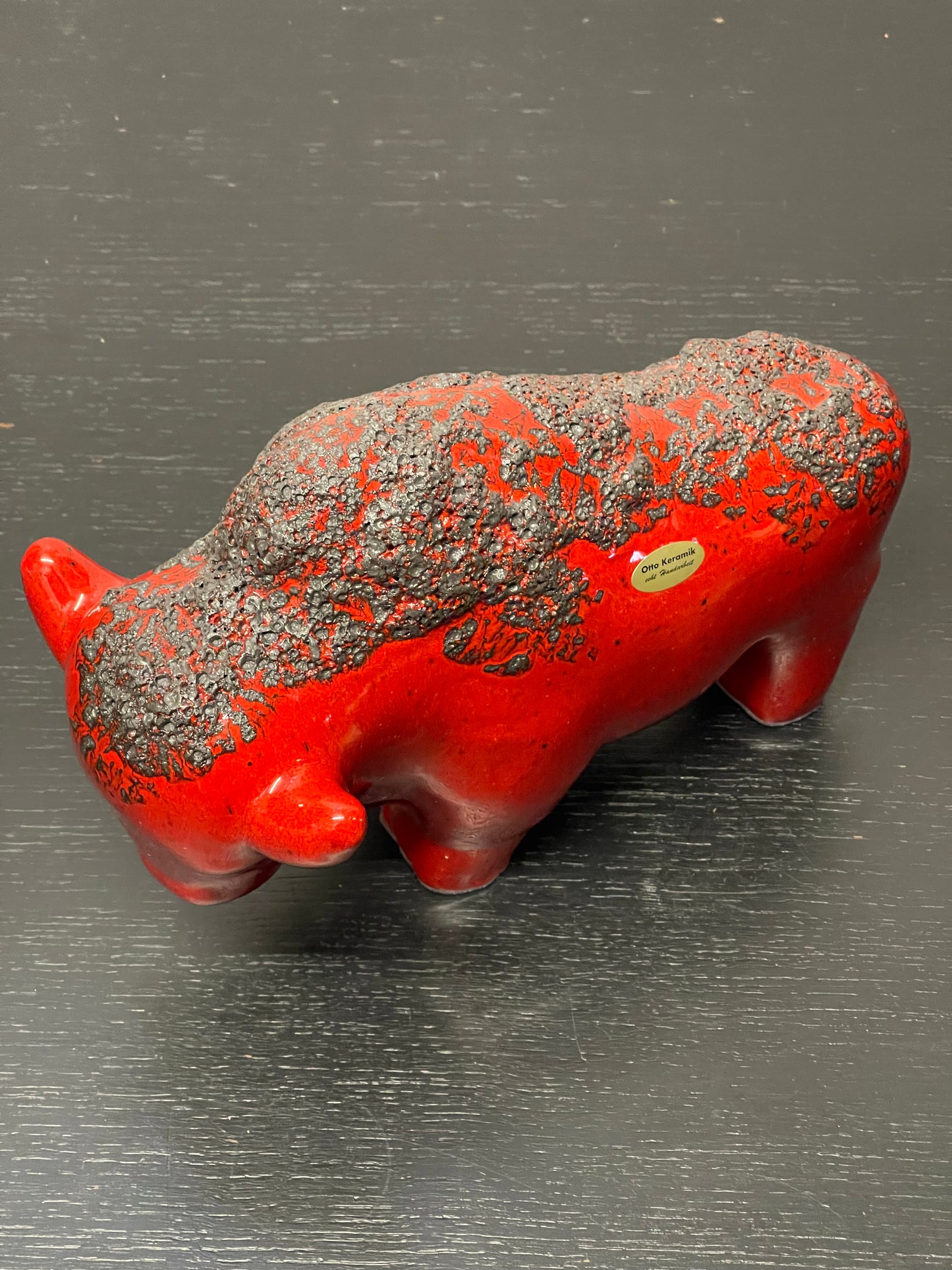 Otto Keramik Ceramic Bull West German Pottery Fat Lava