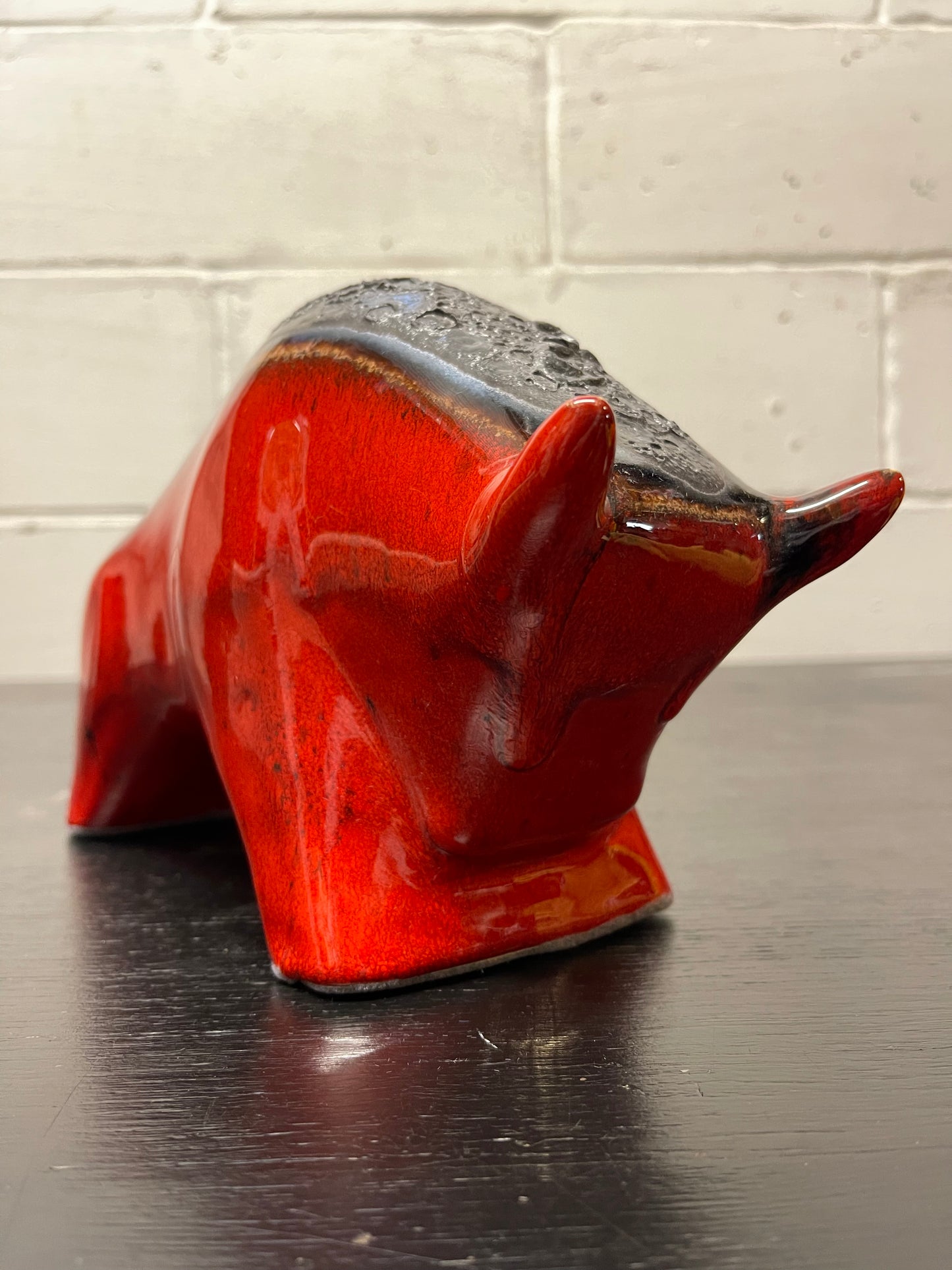Otto Keramik Ceramic Bull West German Pottery Fat Lava