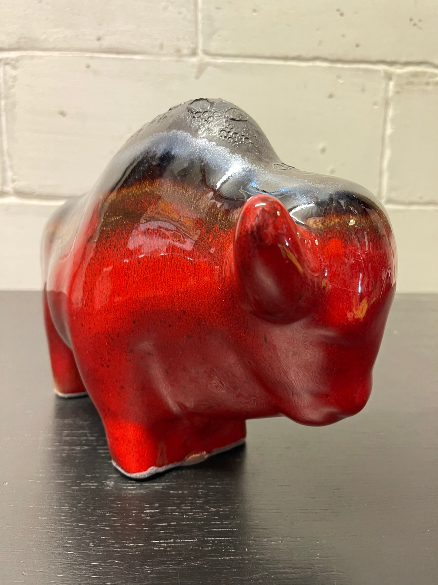 Otto Keramik Ceramic Bull West German Pottery Fat Lava