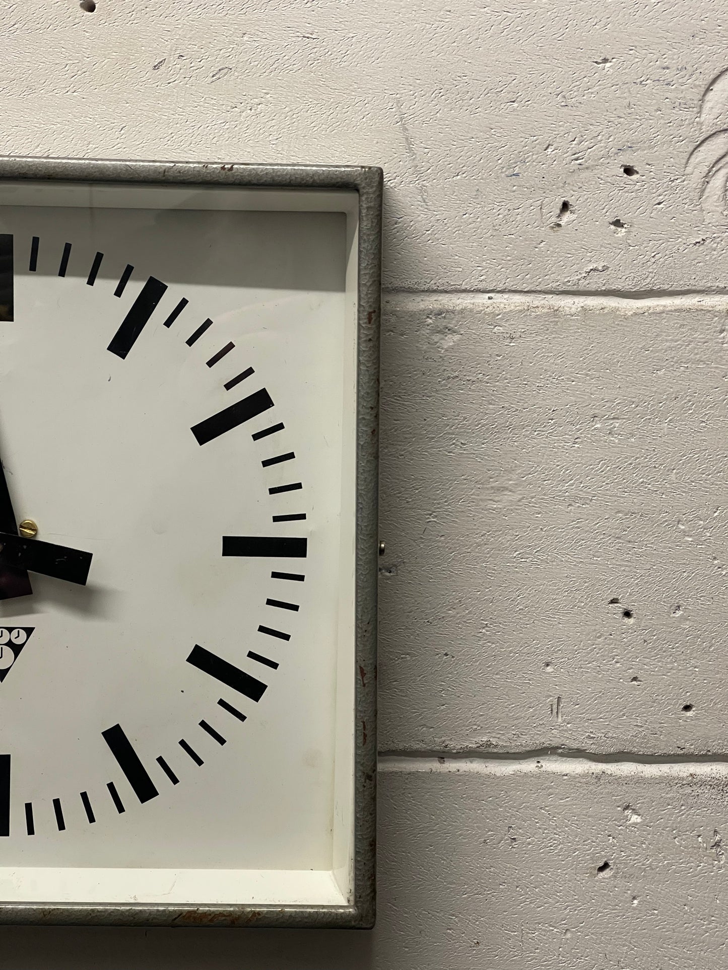 Czech Industrial 1960s Square Factory Clocks By Pragotron