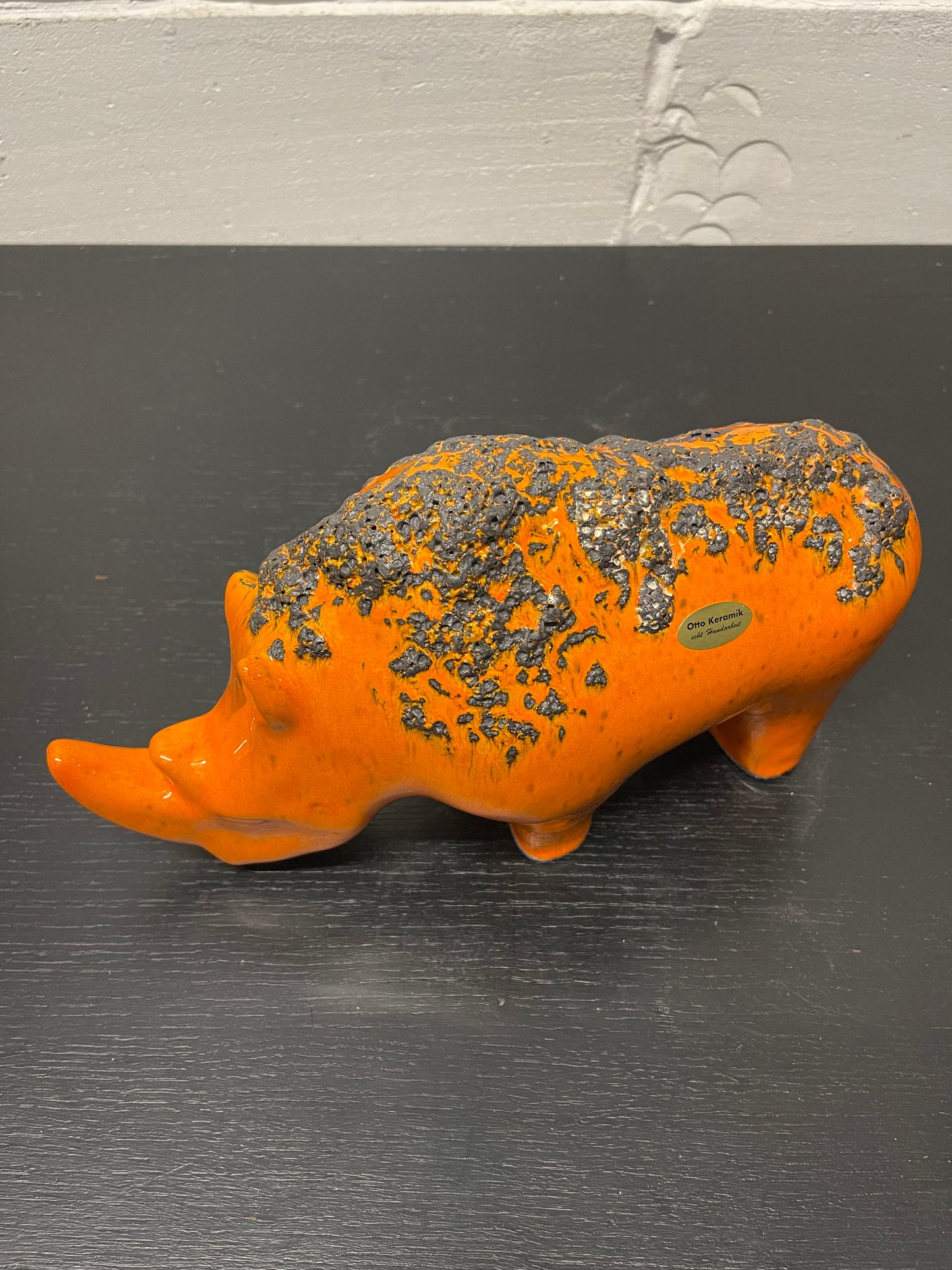 Exclusive Otto Keramik Ceramic Rhino West German Pottery Fat Lava