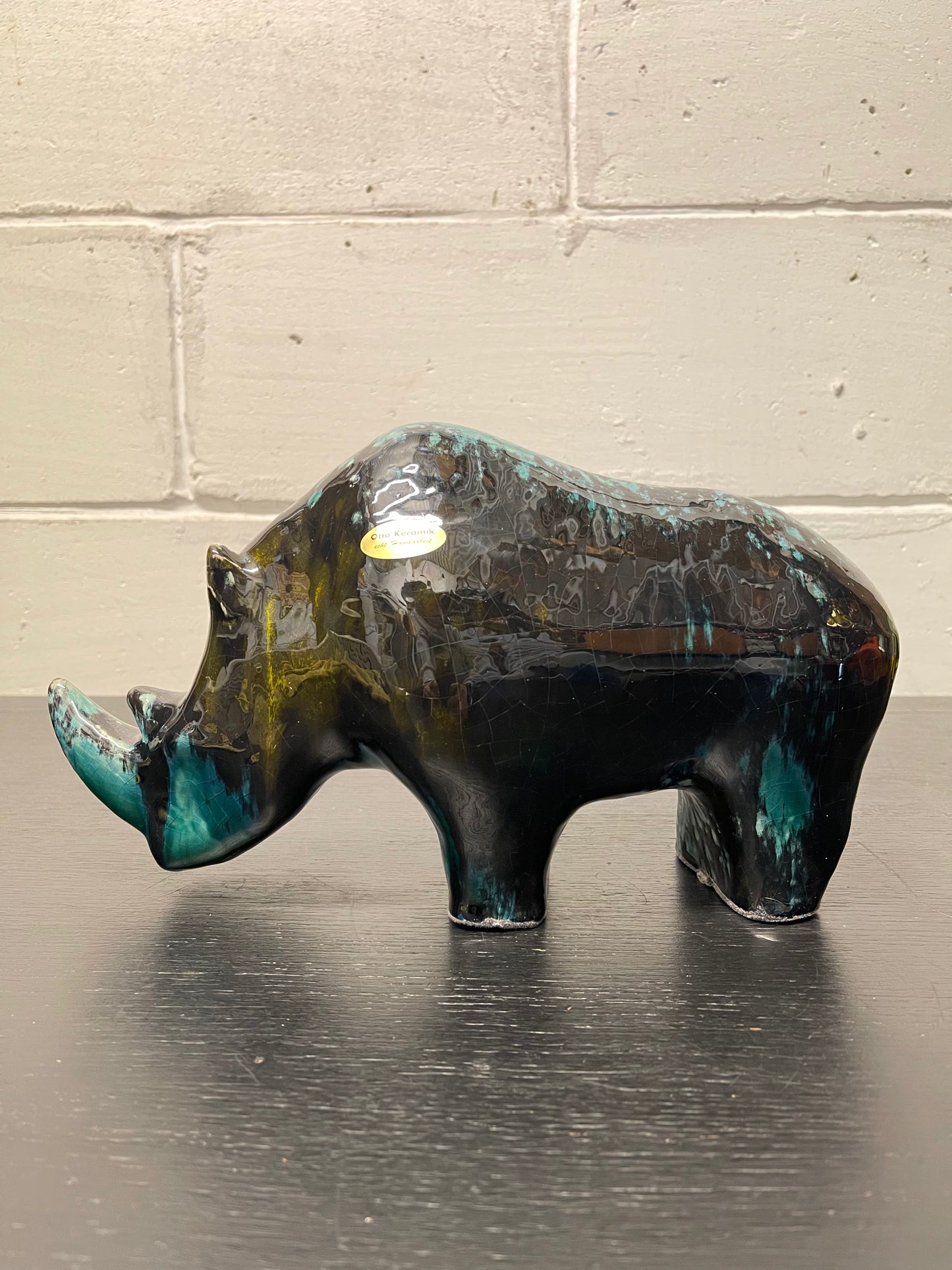 Exclusive Otto Keramik Ceramic Rhino West German Pottery Fat Lava