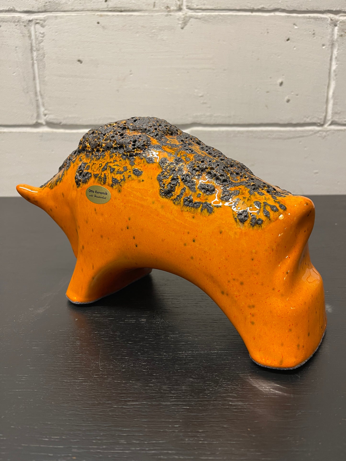 Otto Keramik Ceramic Bull West German Pottery Fat Lava