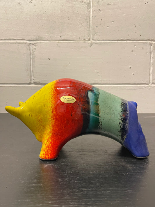 Otto Keramik Ceramic Bull West German Pottery Fat Lava