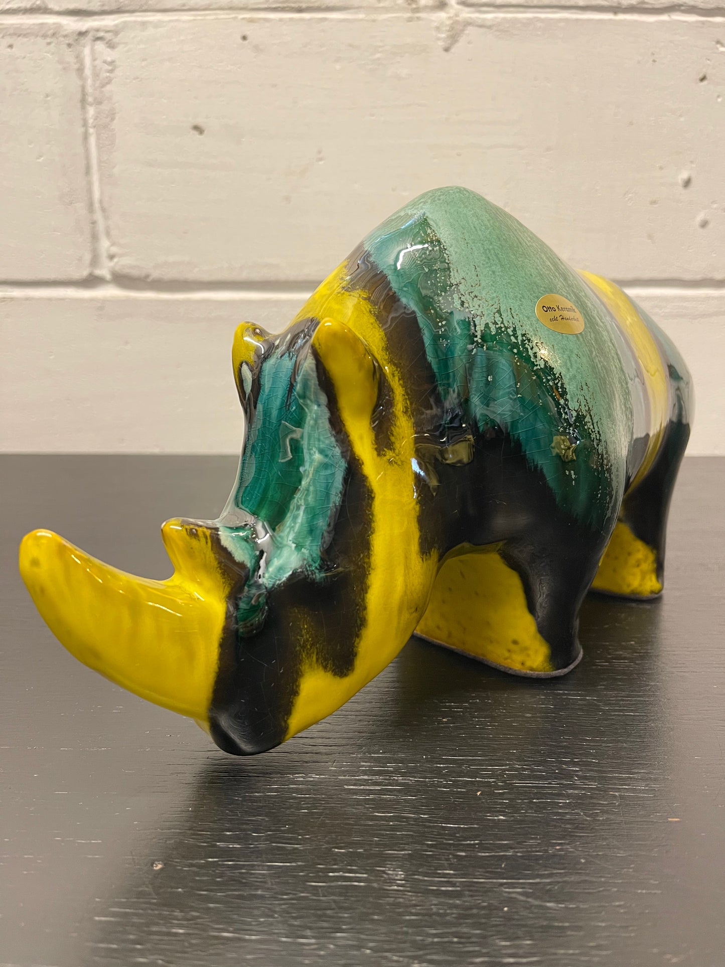 Exclusive Otto Keramik Ceramic Rhino West German Pottery Fat Lava