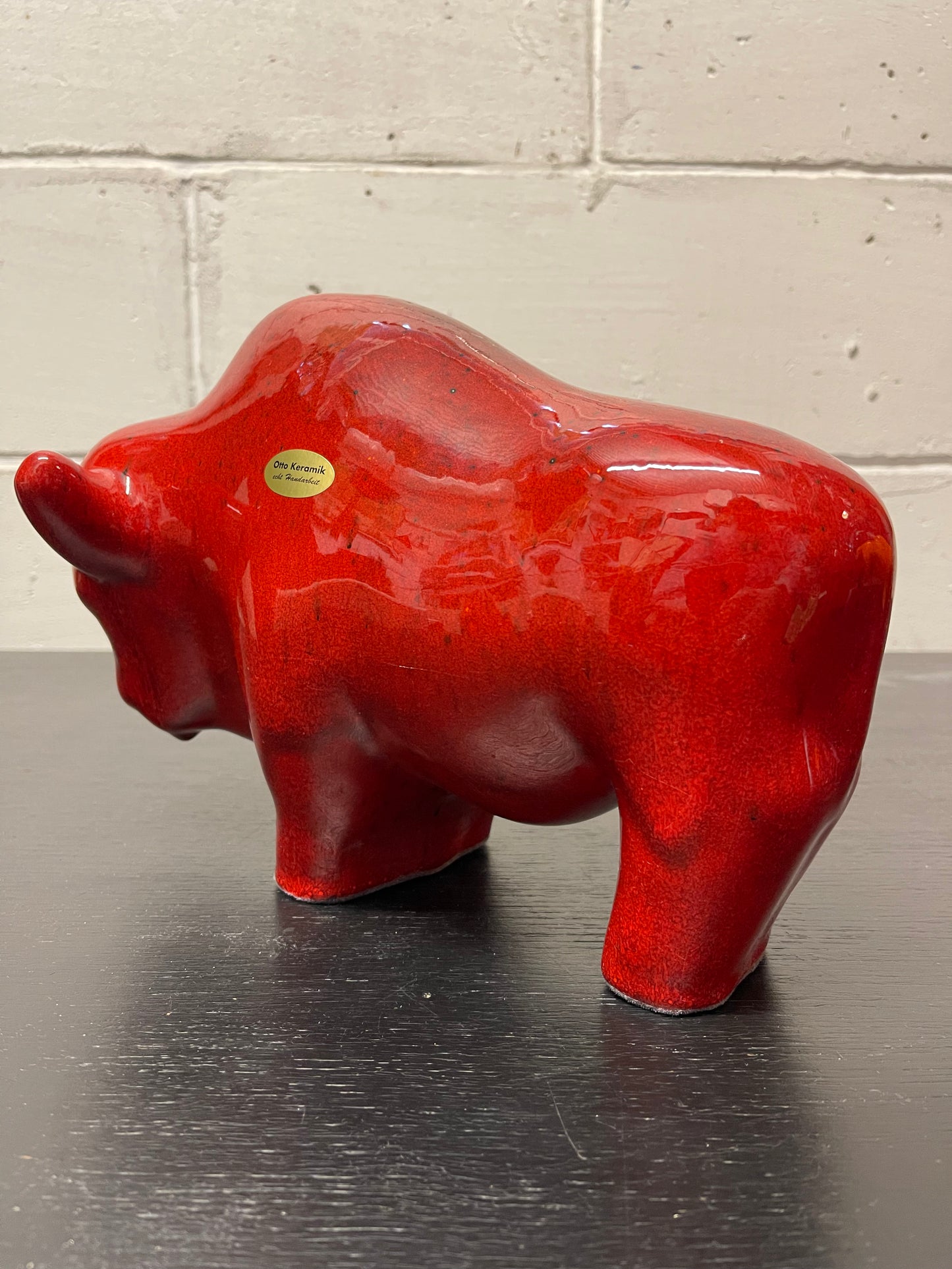 Otto Keramik Ceramic Bull West German Pottery Fat Lava