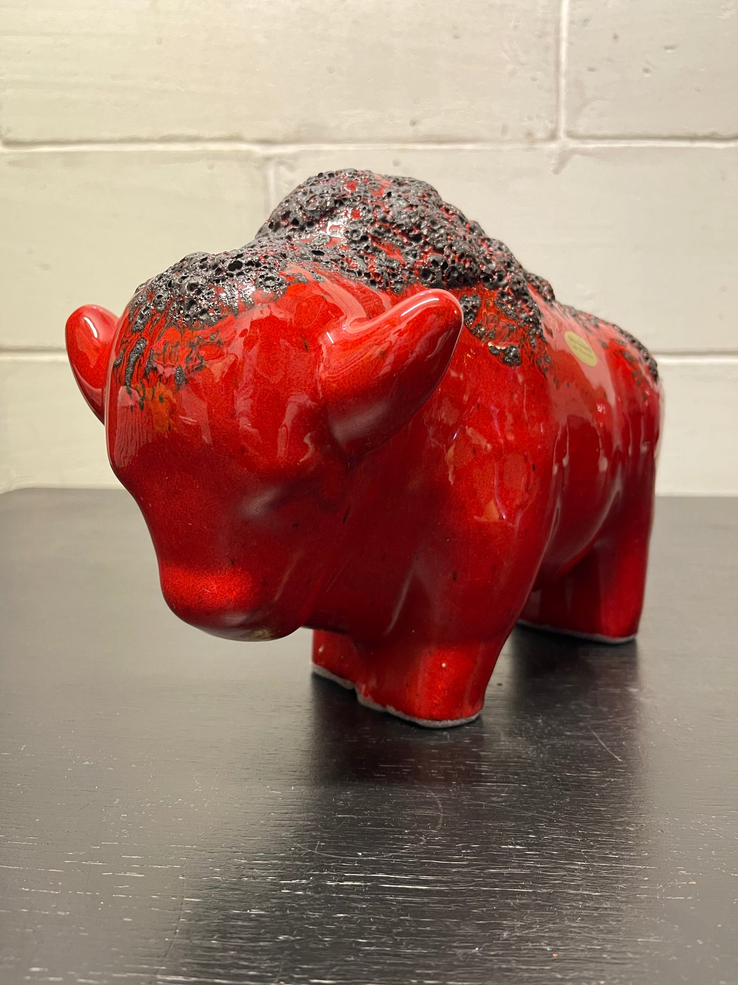 Otto Keramik Ceramic Bull West German Pottery Fat Lava