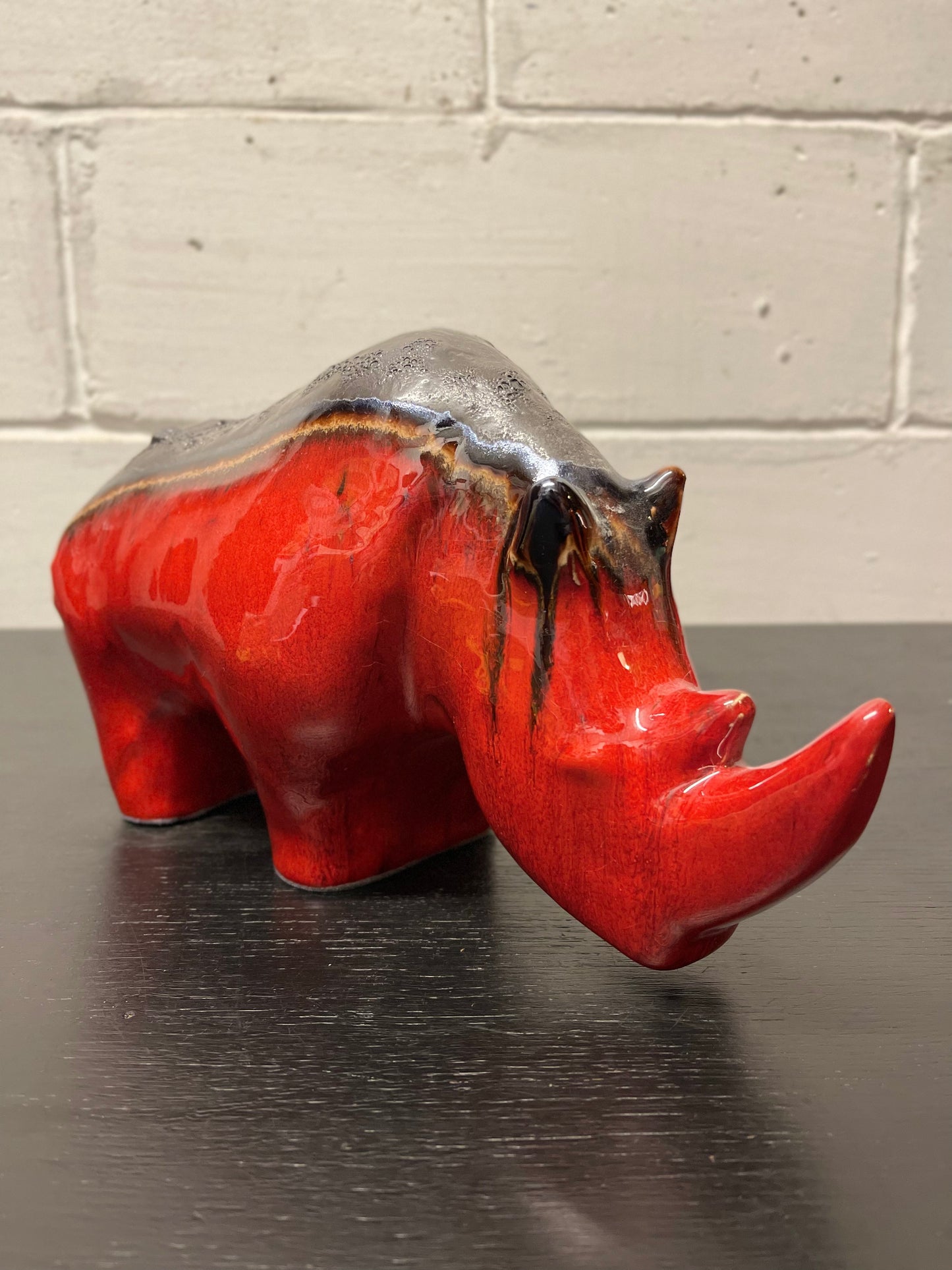 Exclusive Otto Keramik Ceramic Rhino West German Pottery Fat Lava