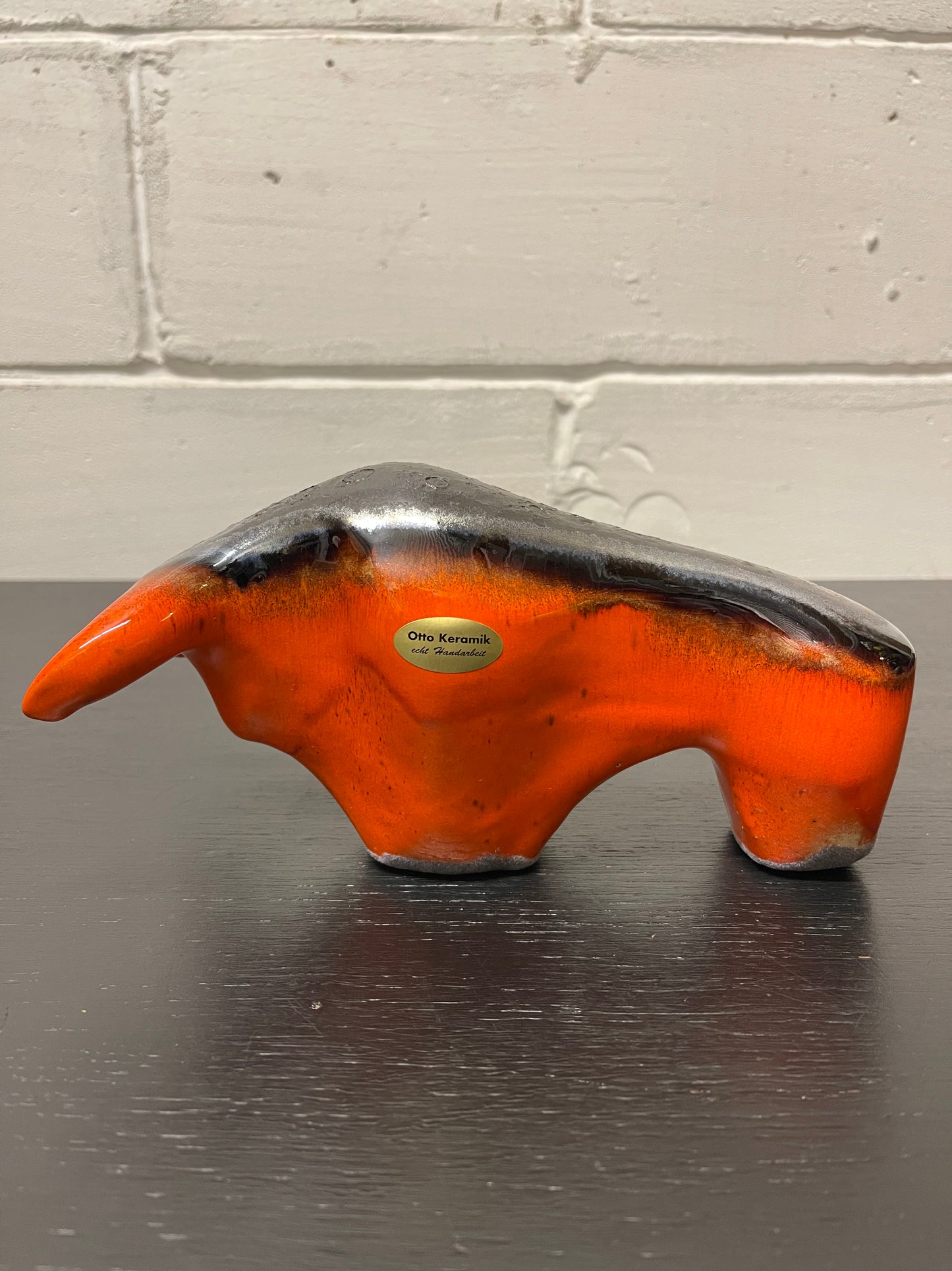 Otto Keramik Ceramic Bull West German Pottery Fat Lava