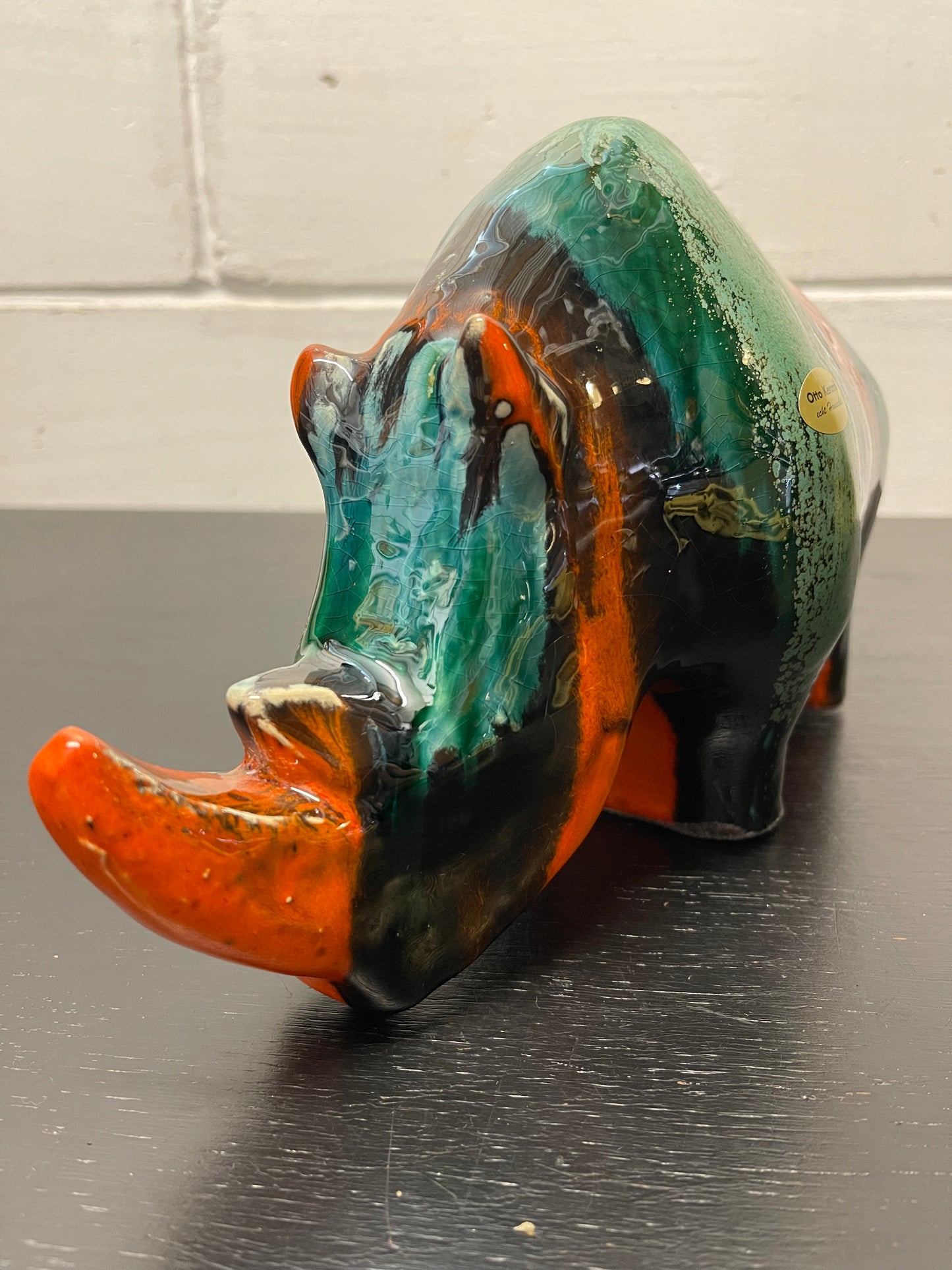 Exclusive Otto Keramik Ceramic Rhino West German Pottery Fat Lava