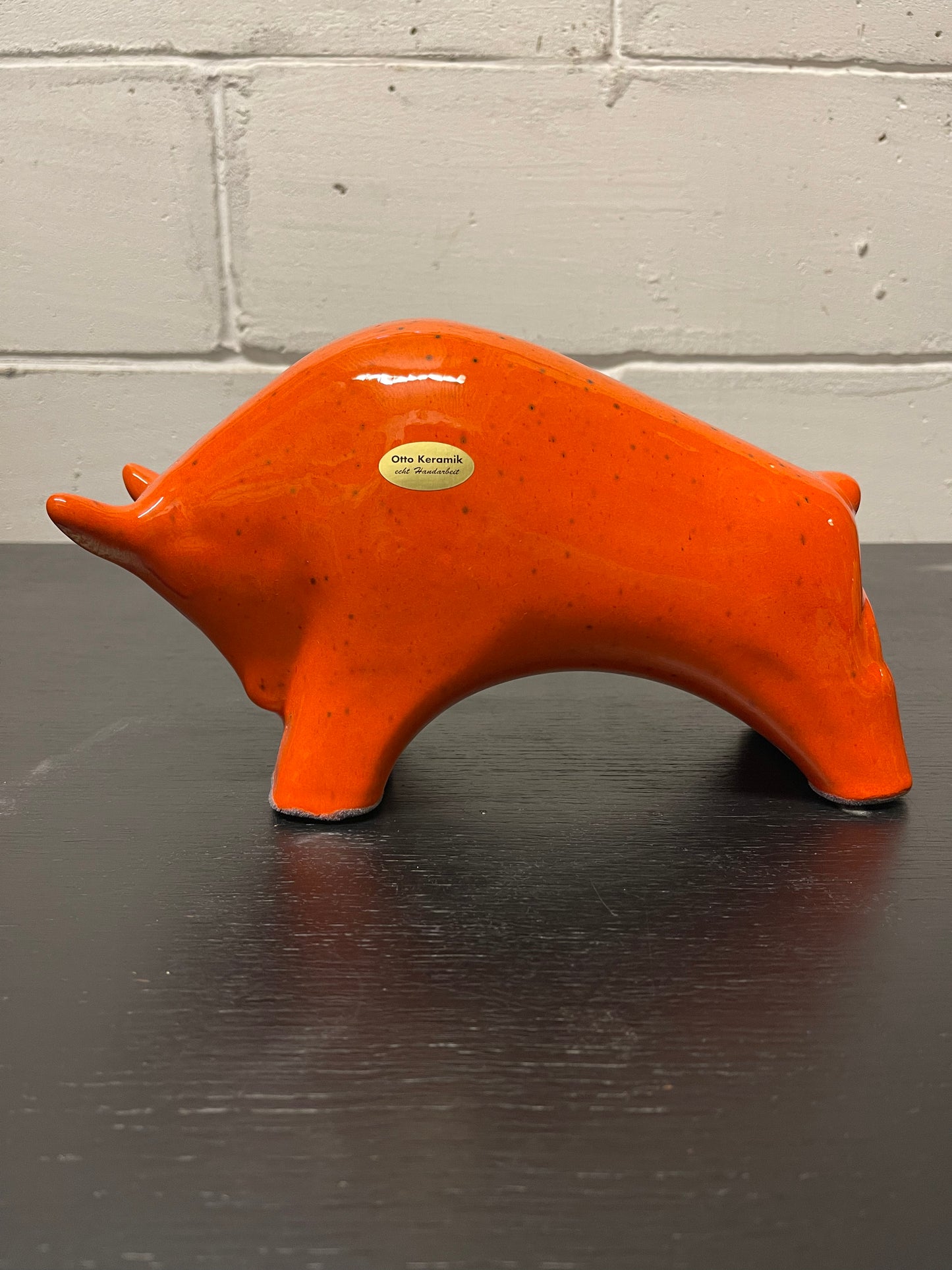 Otto Keramik Ceramic Bull West German Pottery Fat Lava
