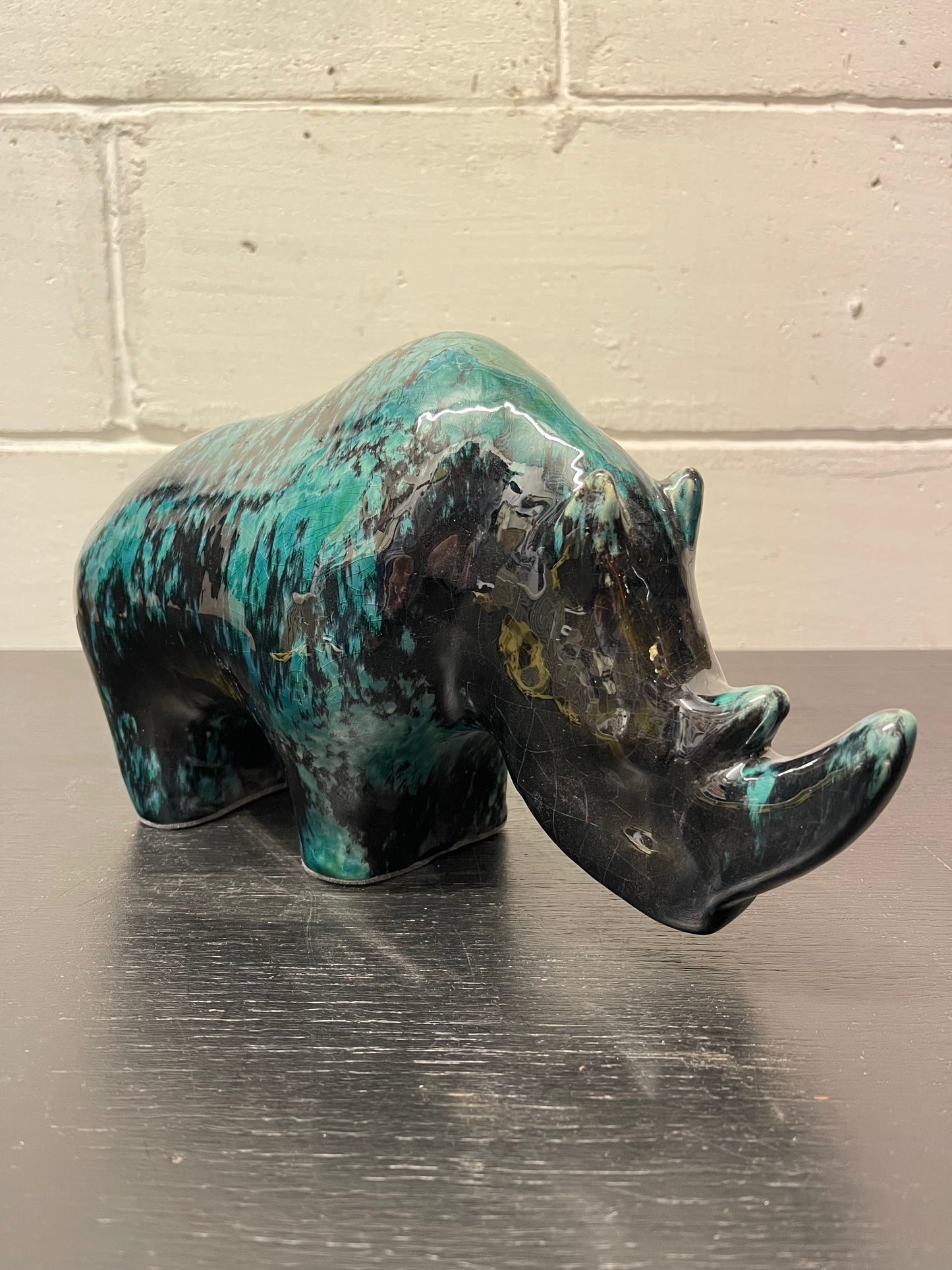 Exclusive Otto Keramik Ceramic Rhino West German Pottery Fat Lava