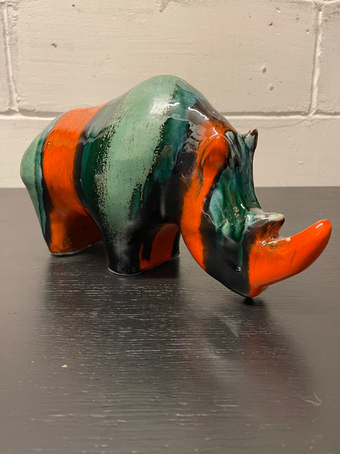 Exclusive Otto Keramik Ceramic Rhino West German Pottery Fat Lava