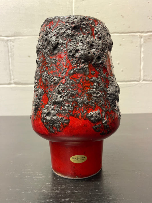 Otto Keramik Ceramic Fat Lava Vase West German Pottery