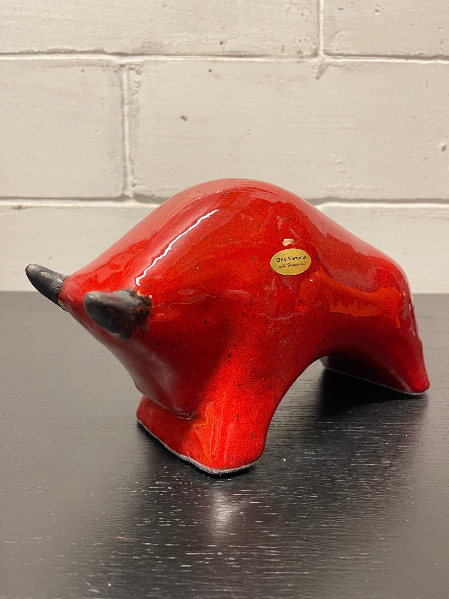 Otto Keramik Ceramic Bull West German Pottery Fat Lava