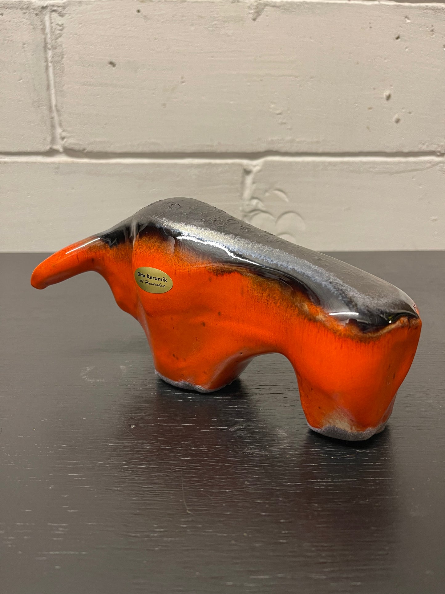 Otto Keramik Ceramic Bull West German Pottery Fat Lava