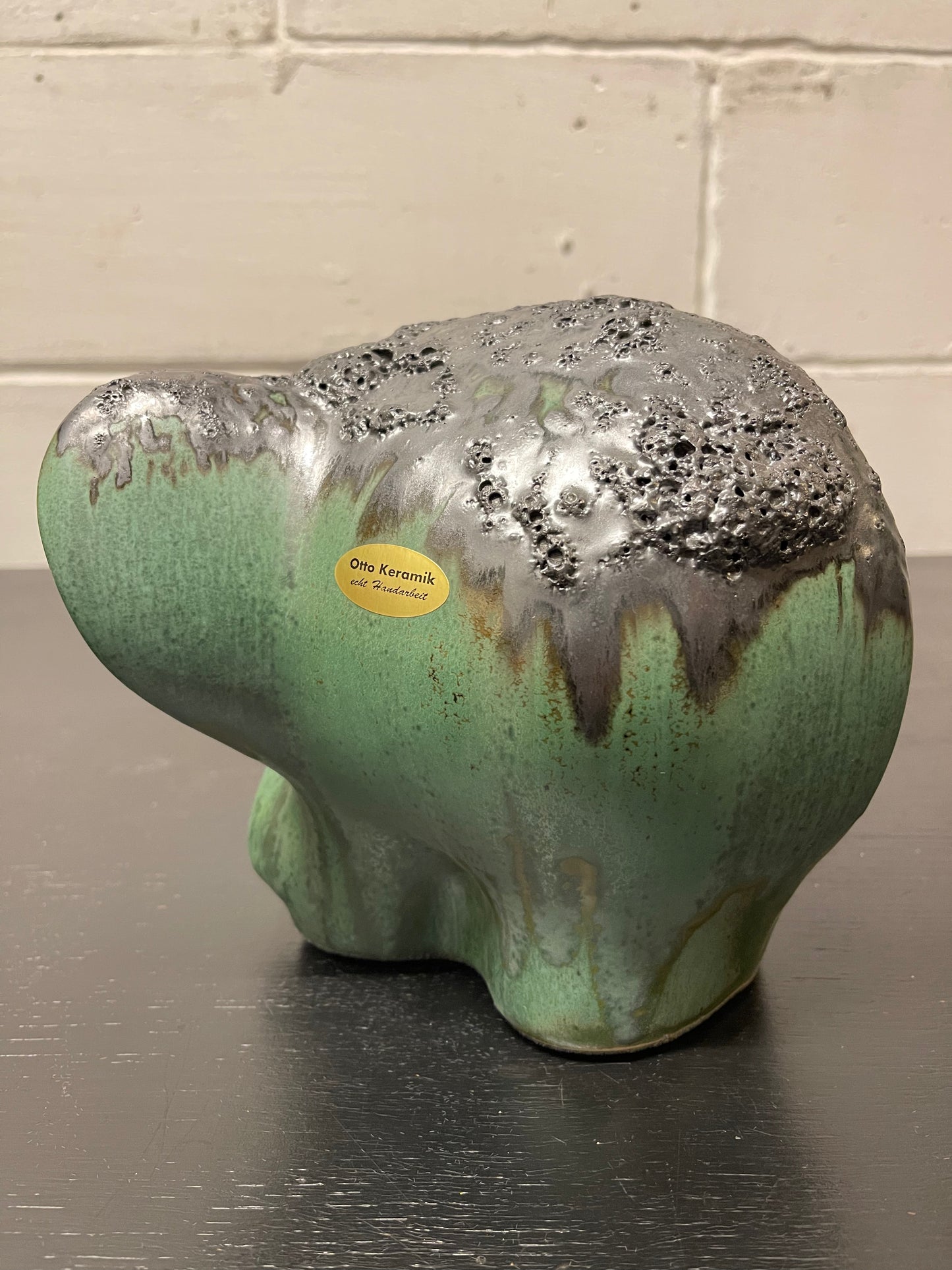 Otto Keramik Ceramic Elephant West German Pottery Fat Lava