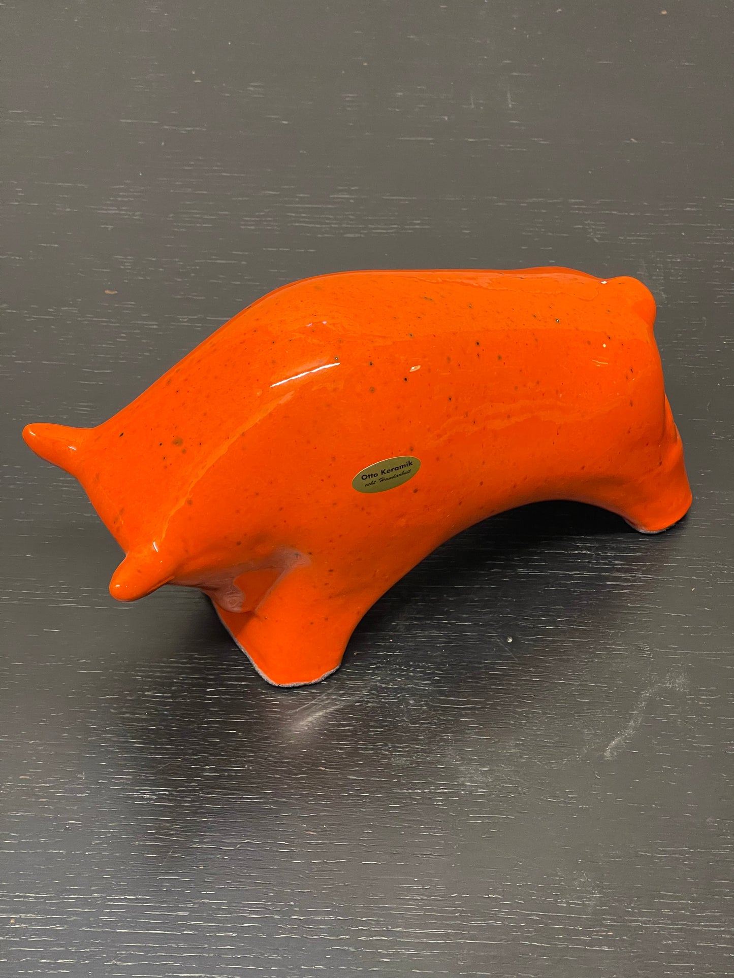 Otto Keramik Ceramic Bull West German Pottery Fat Lava