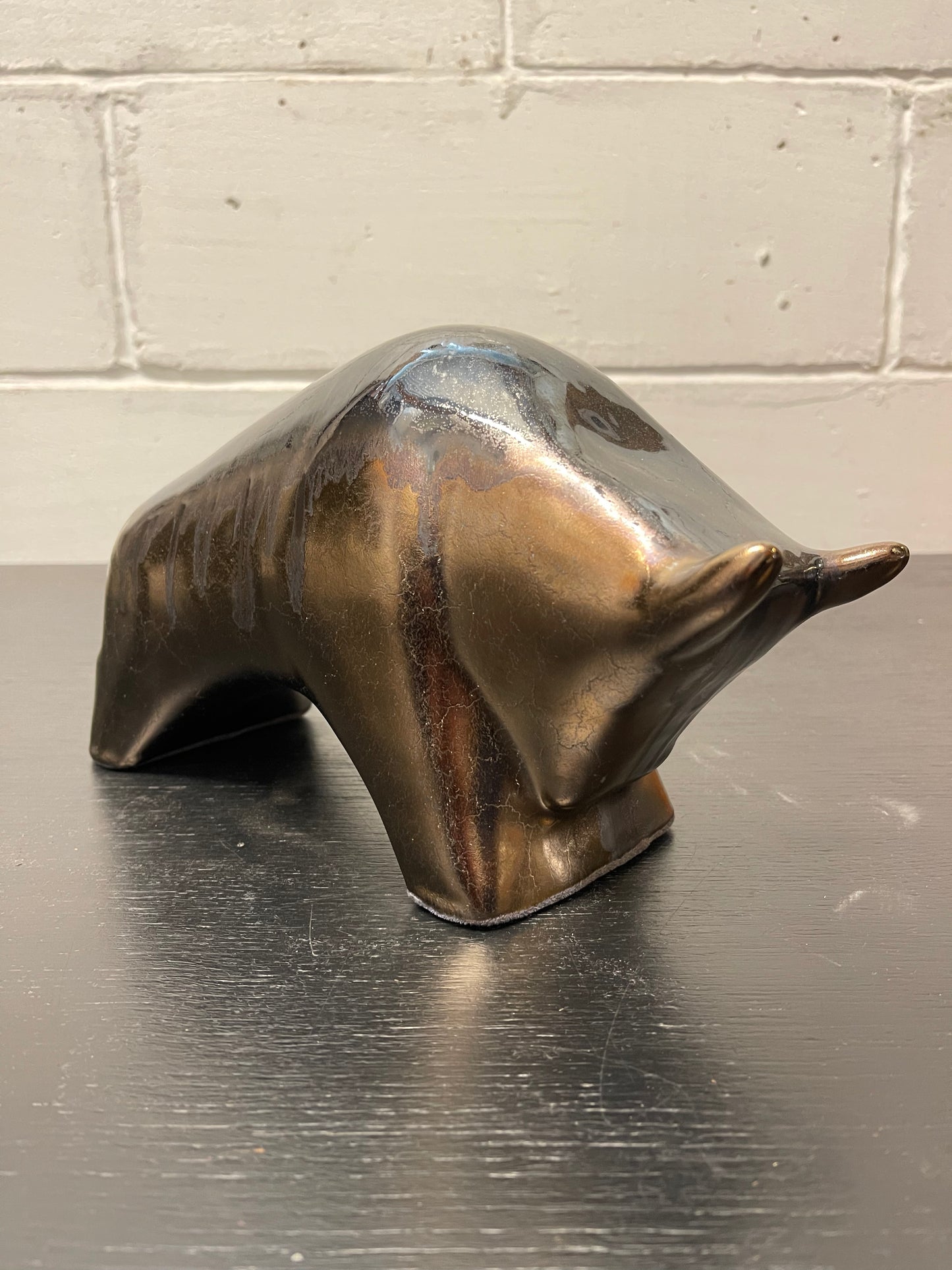 Otto Keramik Ceramic Bull West German Pottery Fat Lava