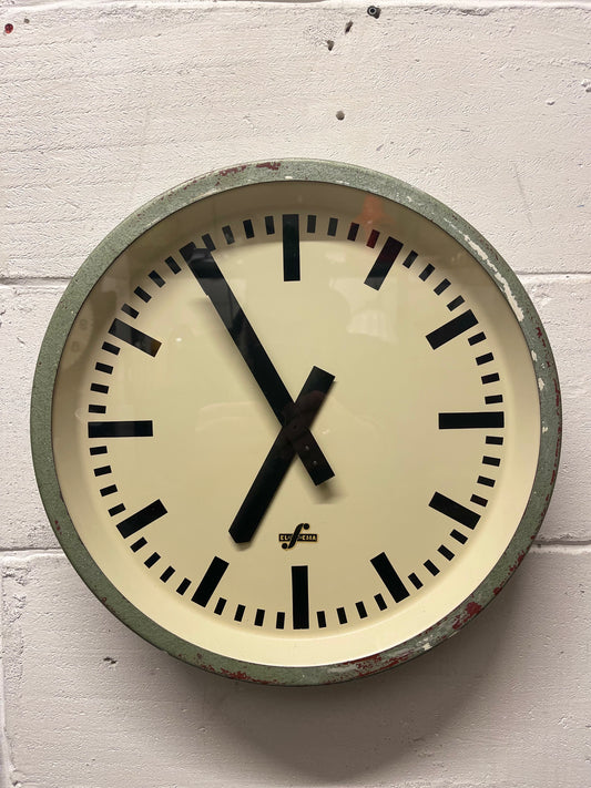 1960's East German Industrial Factory / Office Clocks By Elfema