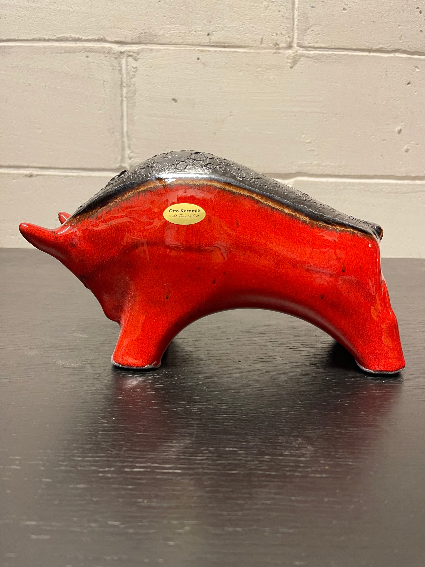 Otto Keramik Ceramic Bull West German Pottery Fat Lava