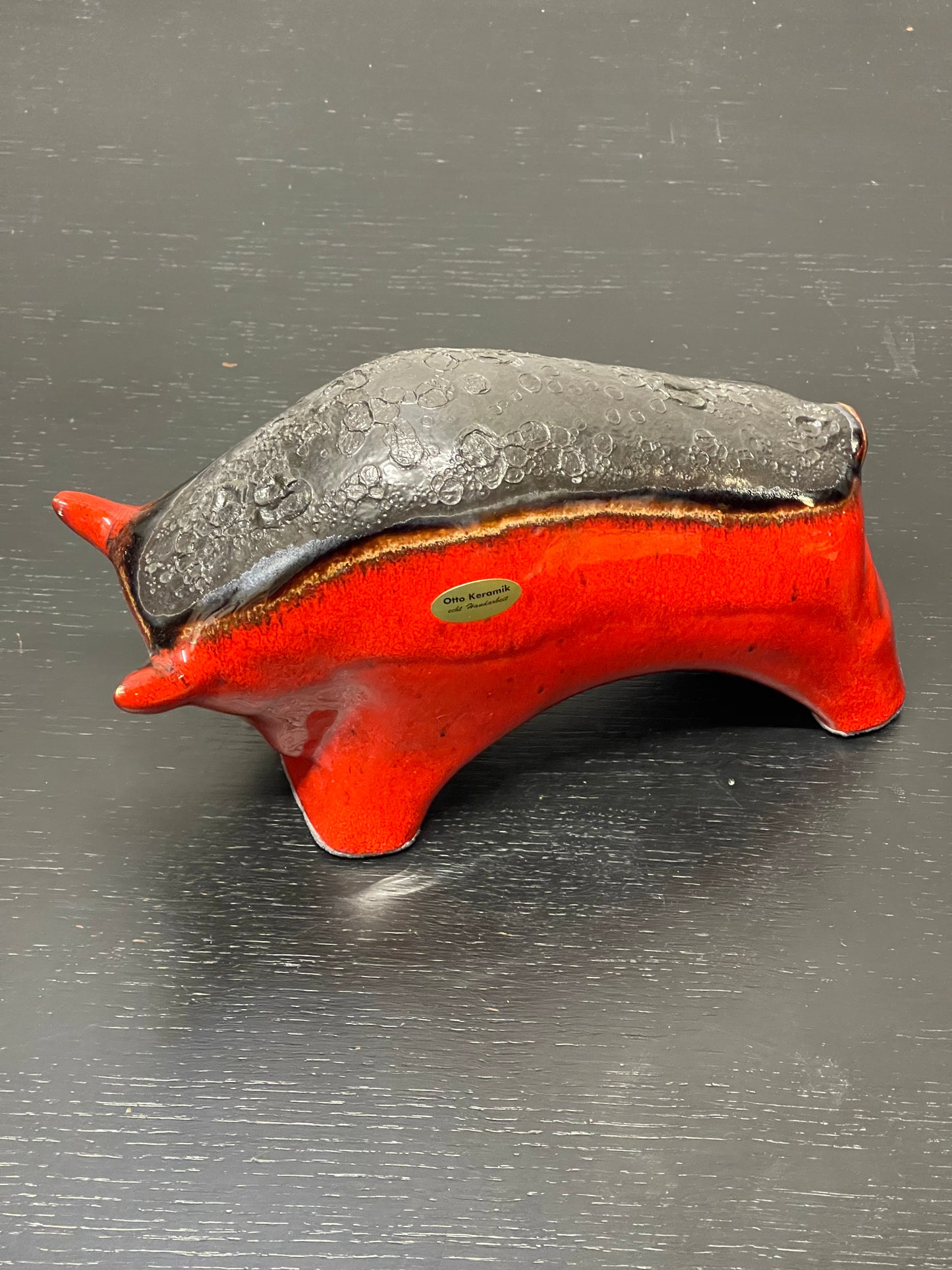 Otto Keramik Ceramic Bull West German Pottery Fat Lava