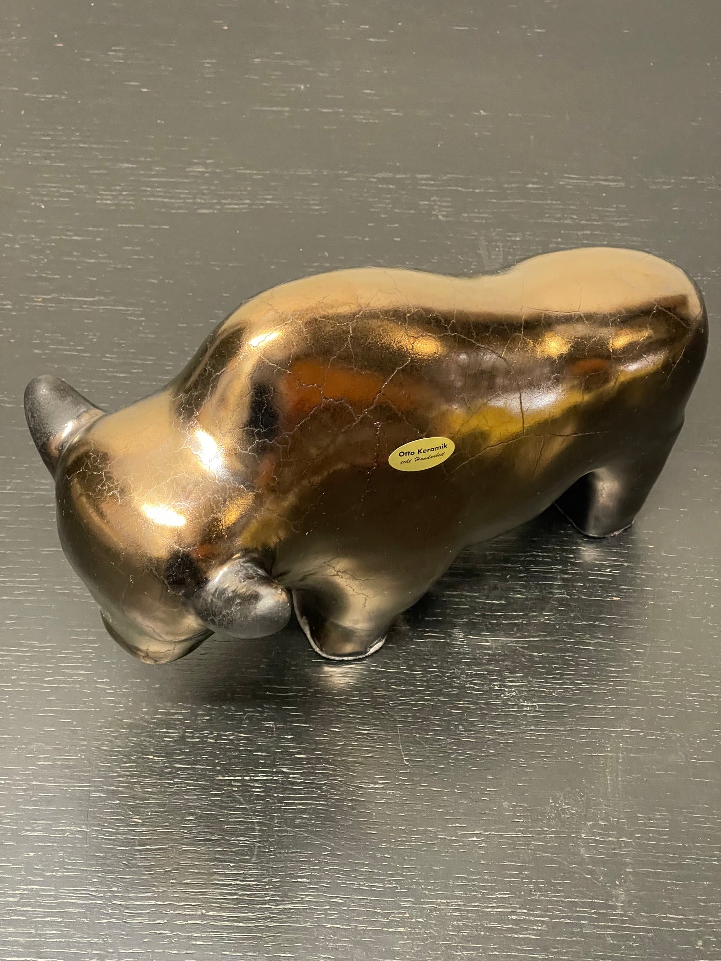 Otto Keramik Ceramic Bull West German Pottery Fat Lava