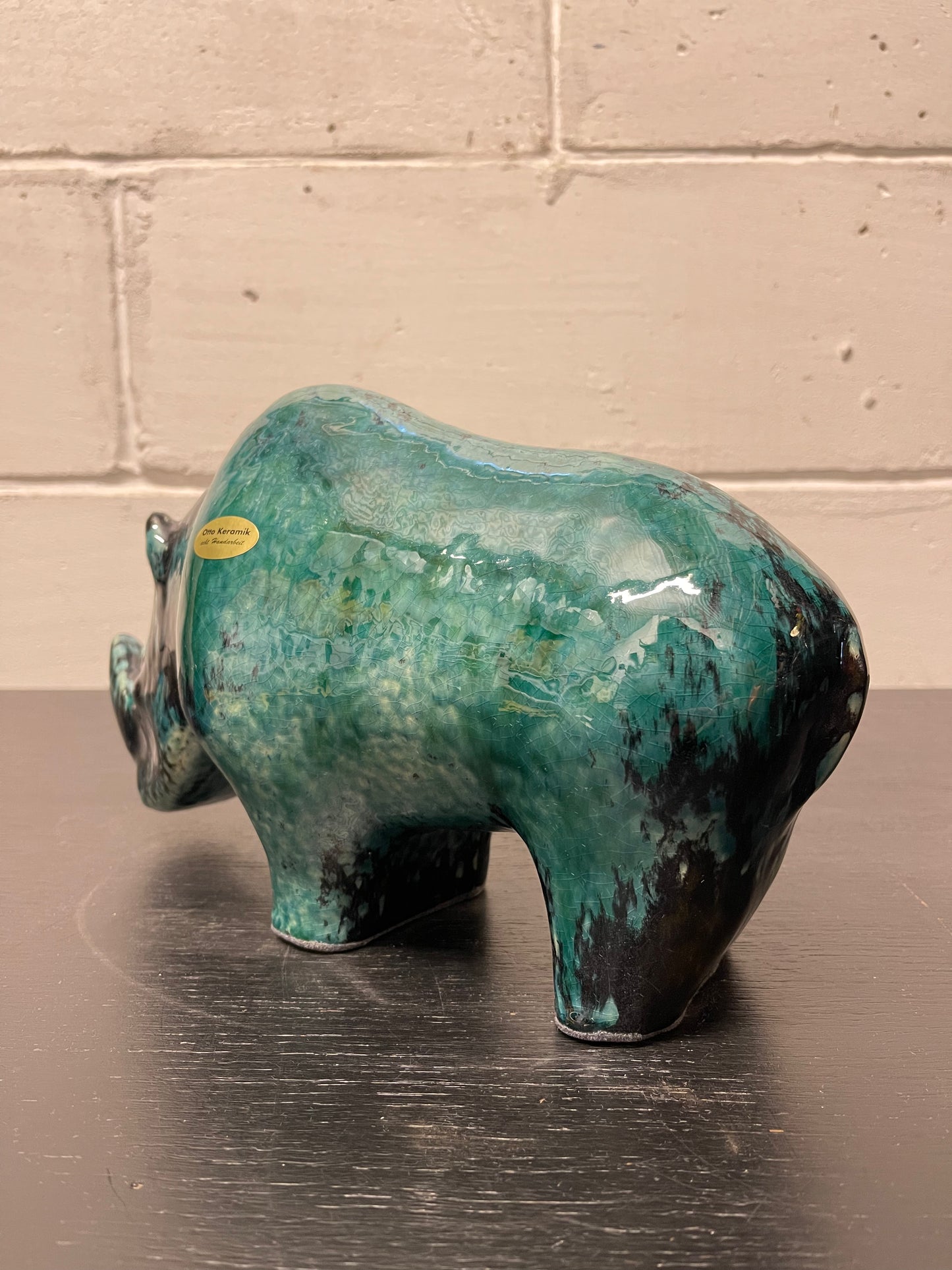 Exclusive Otto Keramik Ceramic Rhino West German Pottery Fat Lava
