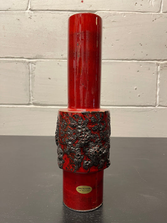 Otto Keramik Ceramic Fat Lava Vase West German Pottery