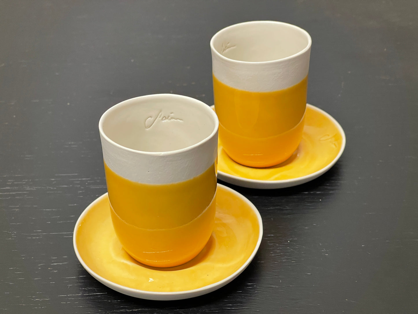 Hand Made Turkish Coffee / Espresso Cups By Renowned Design Ceramicist Saliha Kartal