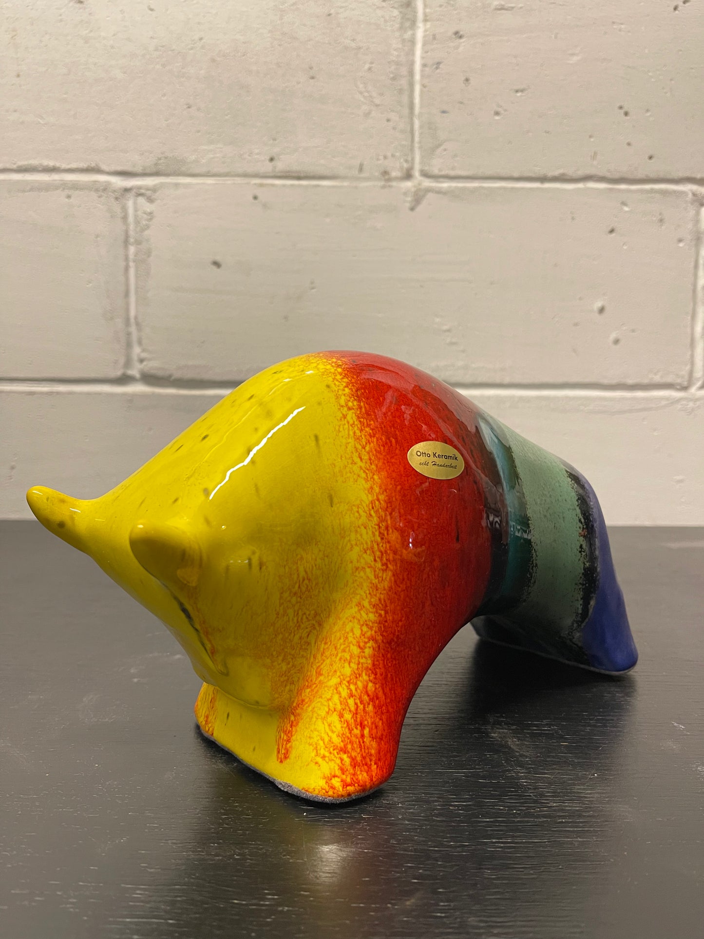 Otto Keramik Ceramic Bull West German Pottery Fat Lava