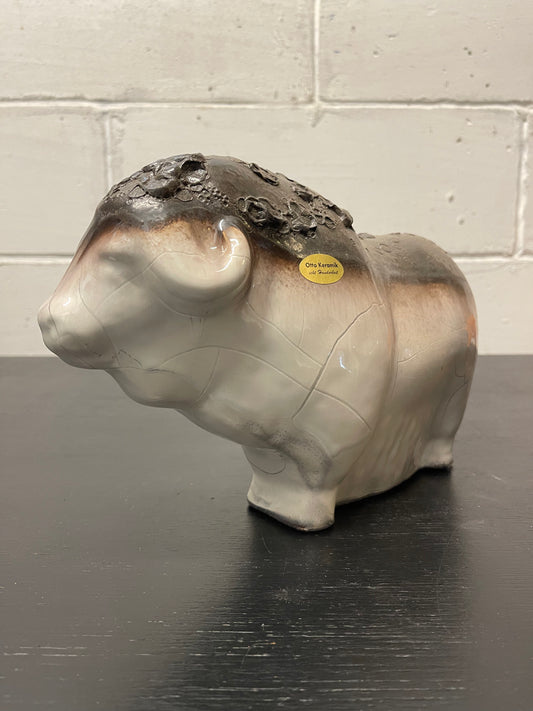 Otto Keramik Ceramic Buffalo West German Pottery Fat Lava