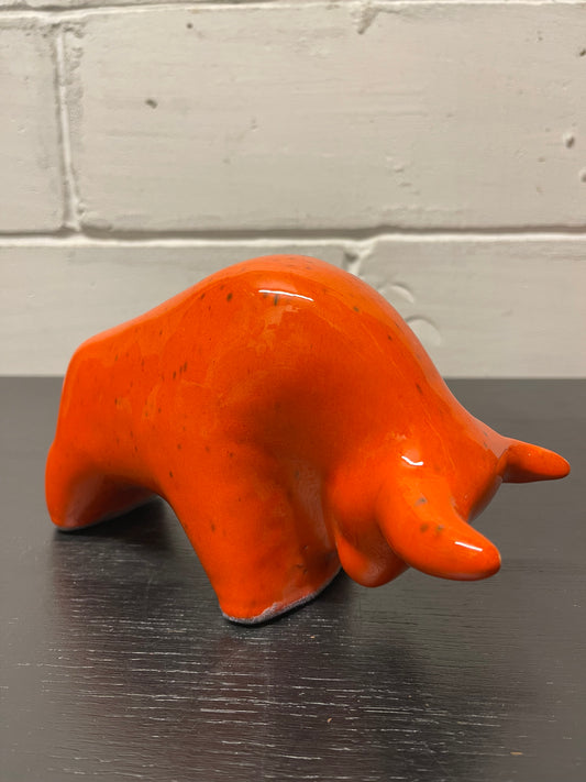 Otto Keramik Ceramic Bull West German Pottery Fat Lava