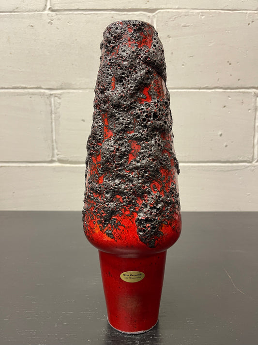 Otto Keramik Ceramic Fat Lava Vase West German Pottery