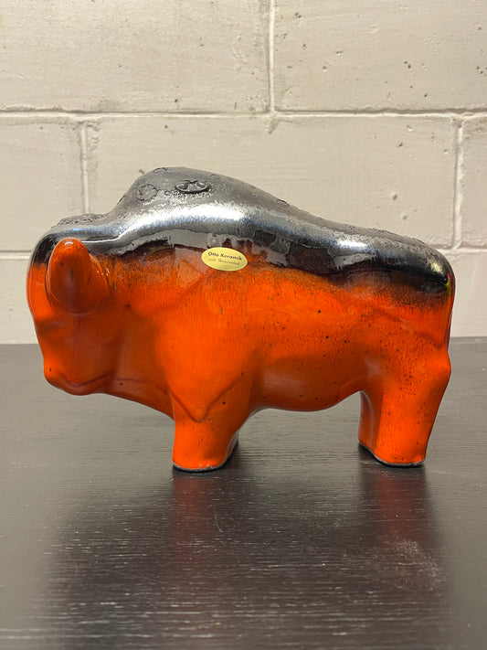 Otto Keramik Ceramic Bull West German Pottery Fat Lava